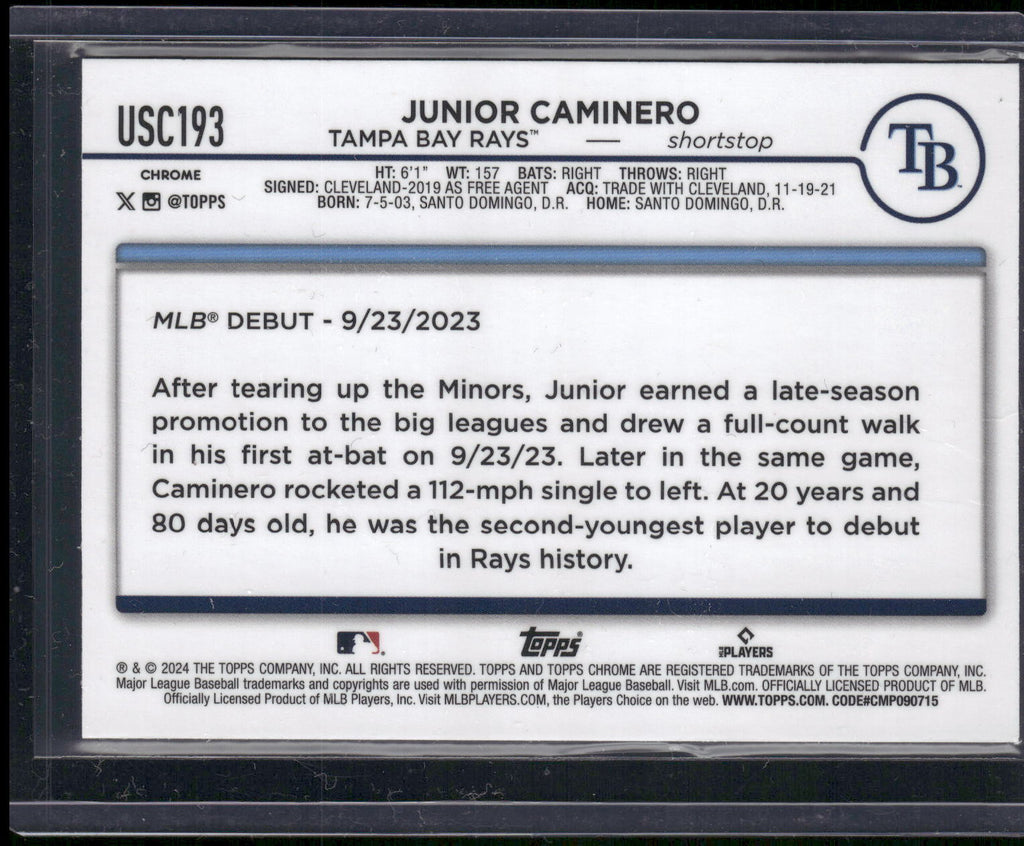 2024 Topps Chrome Update #USC193 Junior Caminero