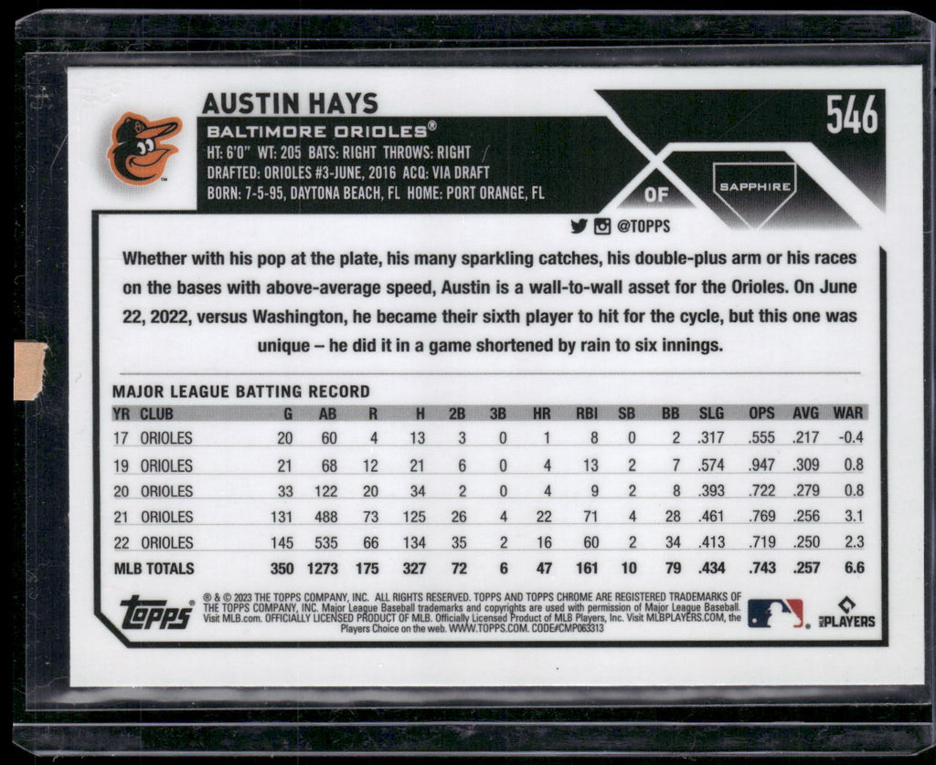 2023 Topps Chrome Sapphire Edition #546 Austin Hays