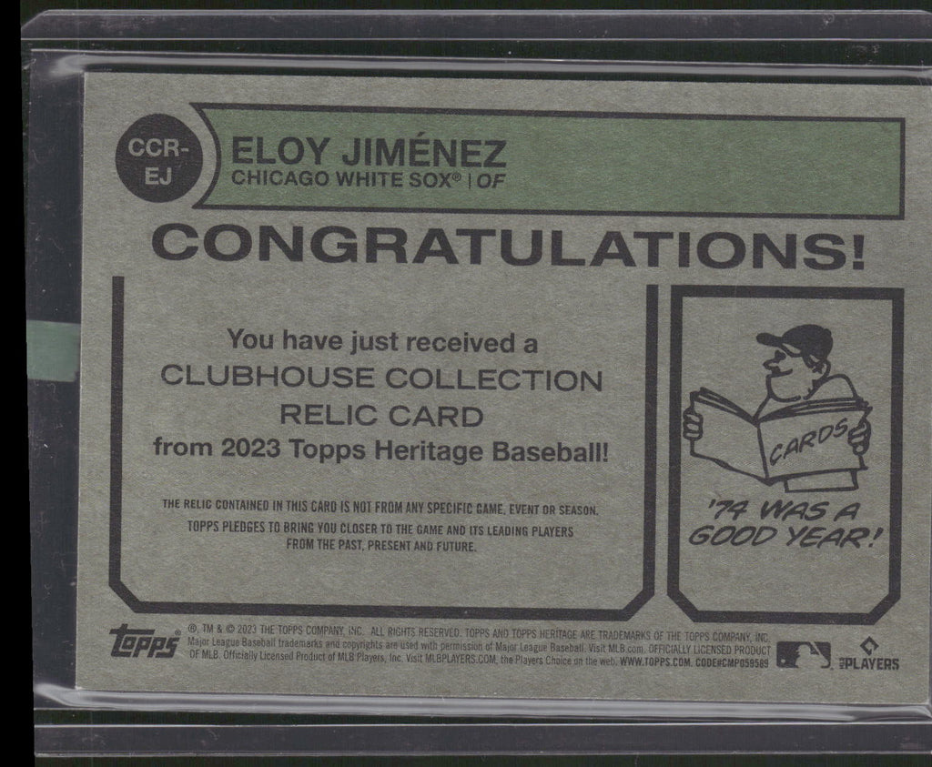 2023 Topps Heritage #CCR-EJ Eloy Jiménez Clubhouse Collection Relics