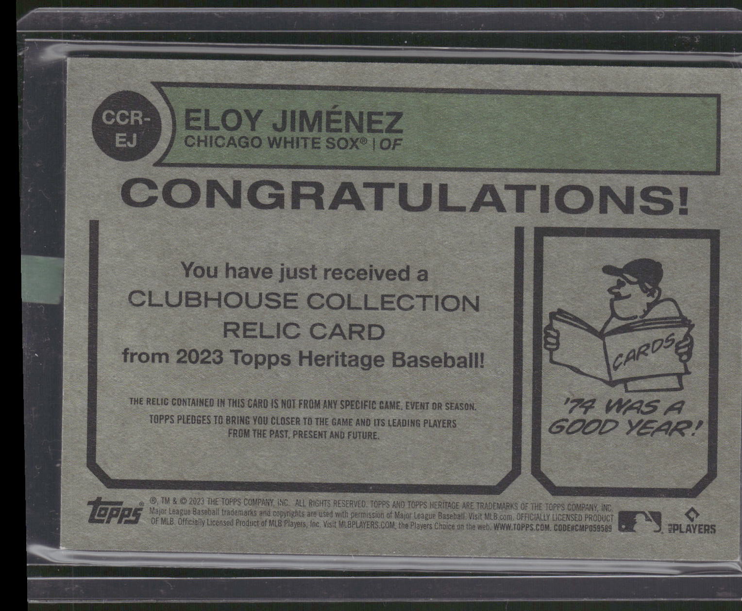 2023 Topps Heritage #CCR-EJ Eloy Jiménez Clubhouse Collection Relics