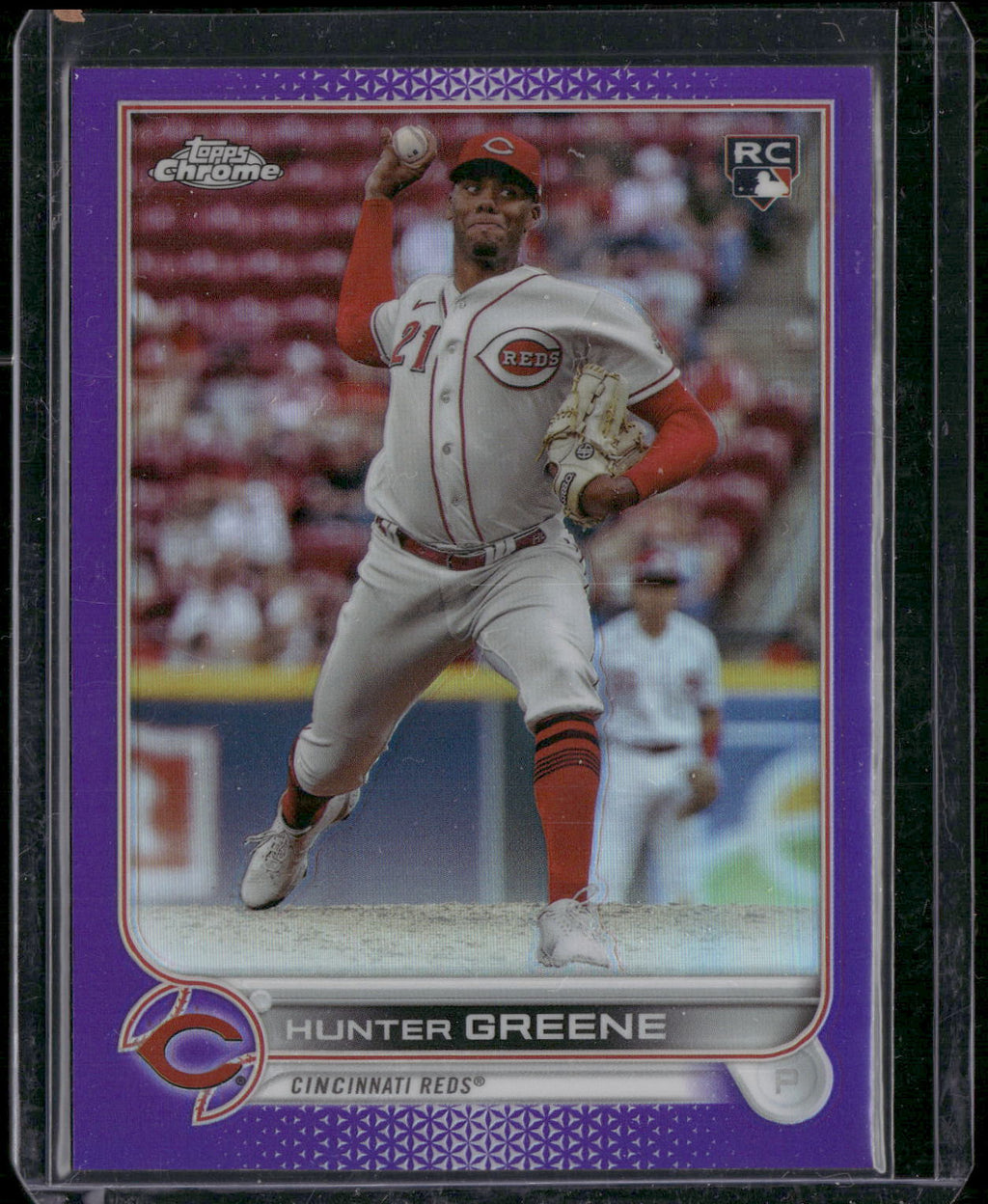 2022 Topps Chrome Update #USC191 Hunter Greene Purple Refractor
