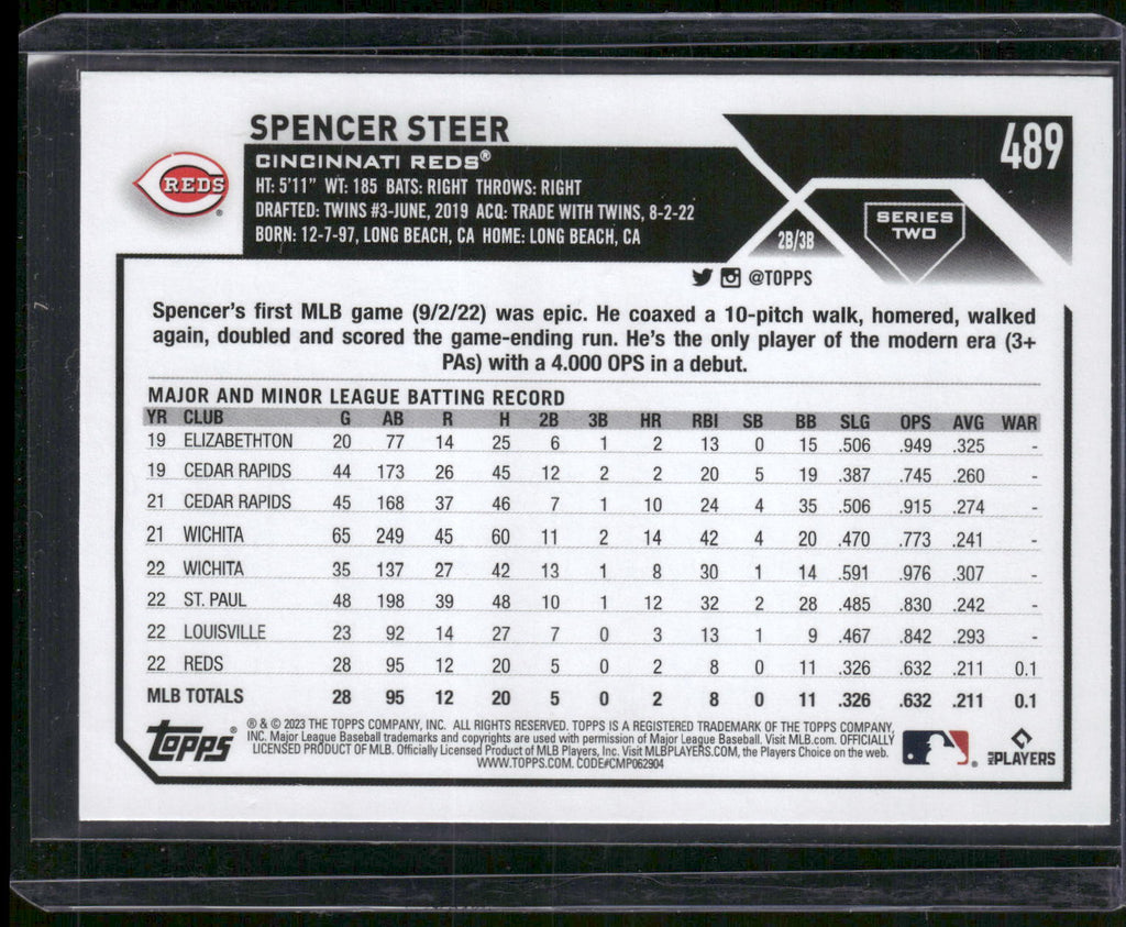 2023 Topps #489 Spencer Steer