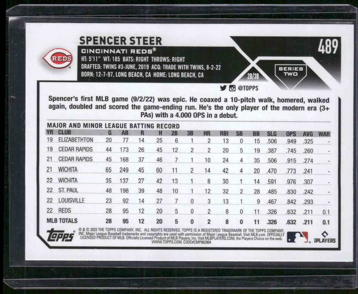 2023 Topps #489 Spencer Steer