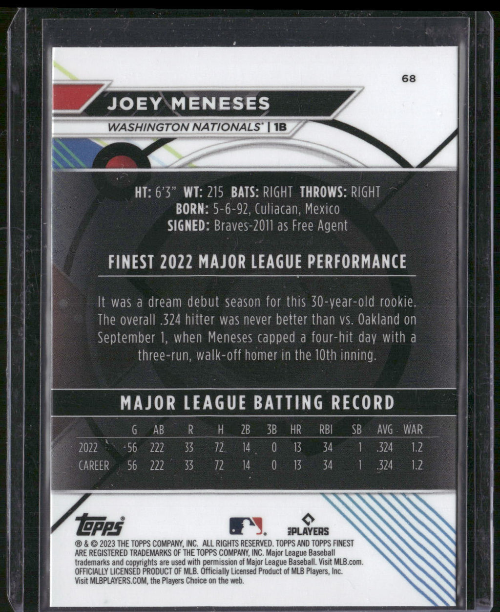 2023 Finest #68 Joey Meneses