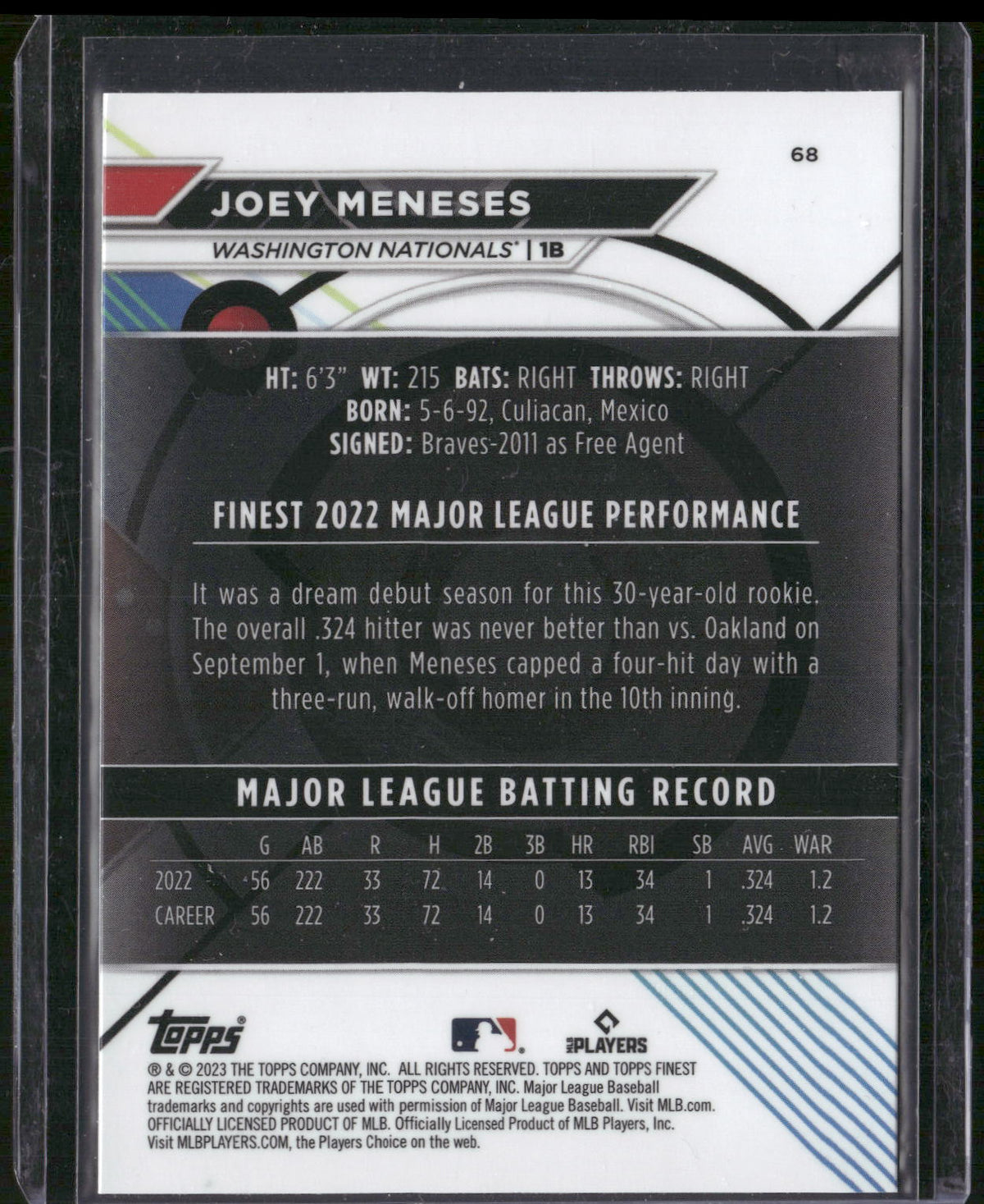2023 Finest #68 Joey Meneses