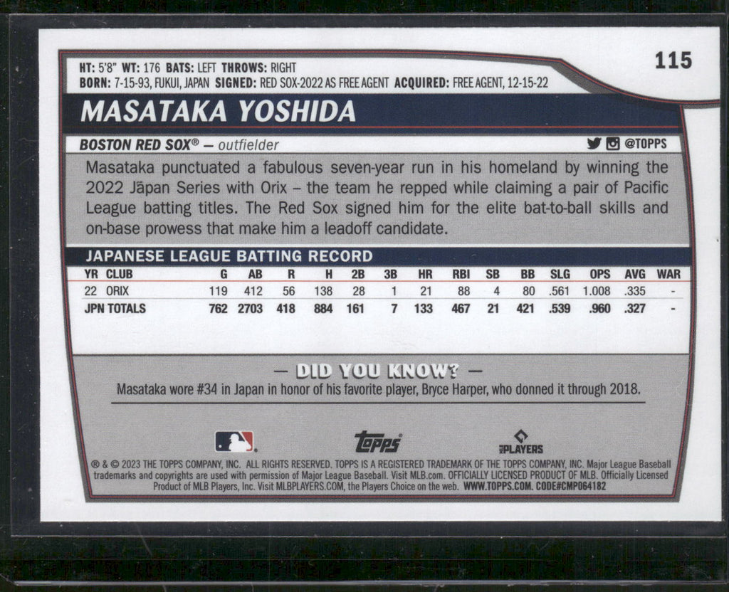 2023 Topps Big League #115 Masataka Yoshida