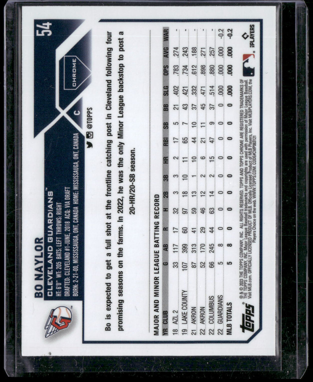 2023 Topps Chrome #54 Bo Naylor X-Fractors