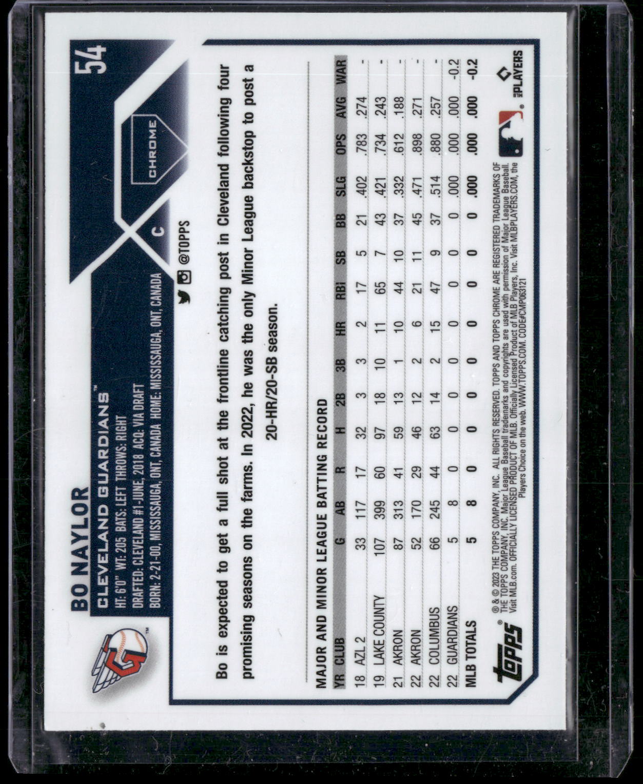 2023 Topps Chrome #54 Bo Naylor X-Fractors