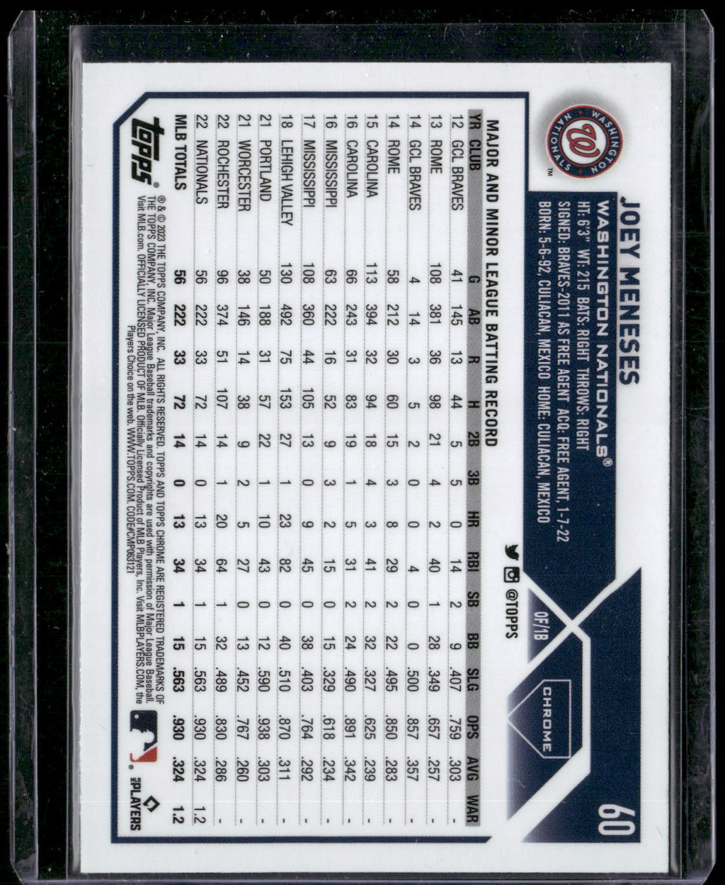 2023 Topps Chrome #60 Joey Meneses X-Fractors