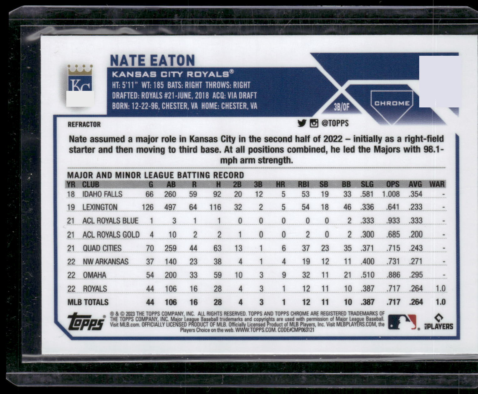 2023 Topps Chrome #96 Nate Eaton Refractors
