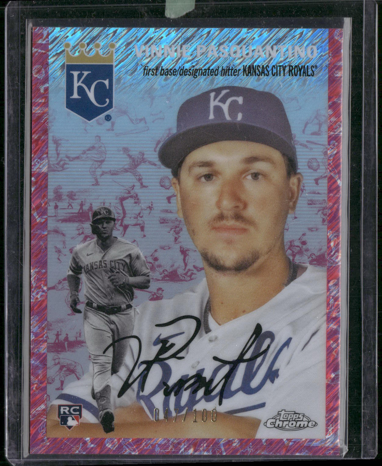 2023 Topps Chrome Platinum Anni #71 Vinnie Pasquantino Plat Lava Refrac #/100
