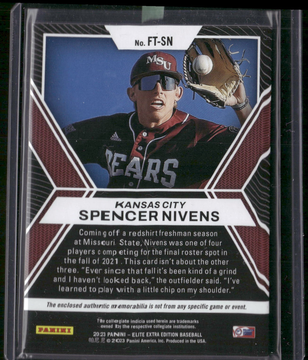 2023 Panini Elite Extra Edition #FT-SN Spencer Nivens Future Threads