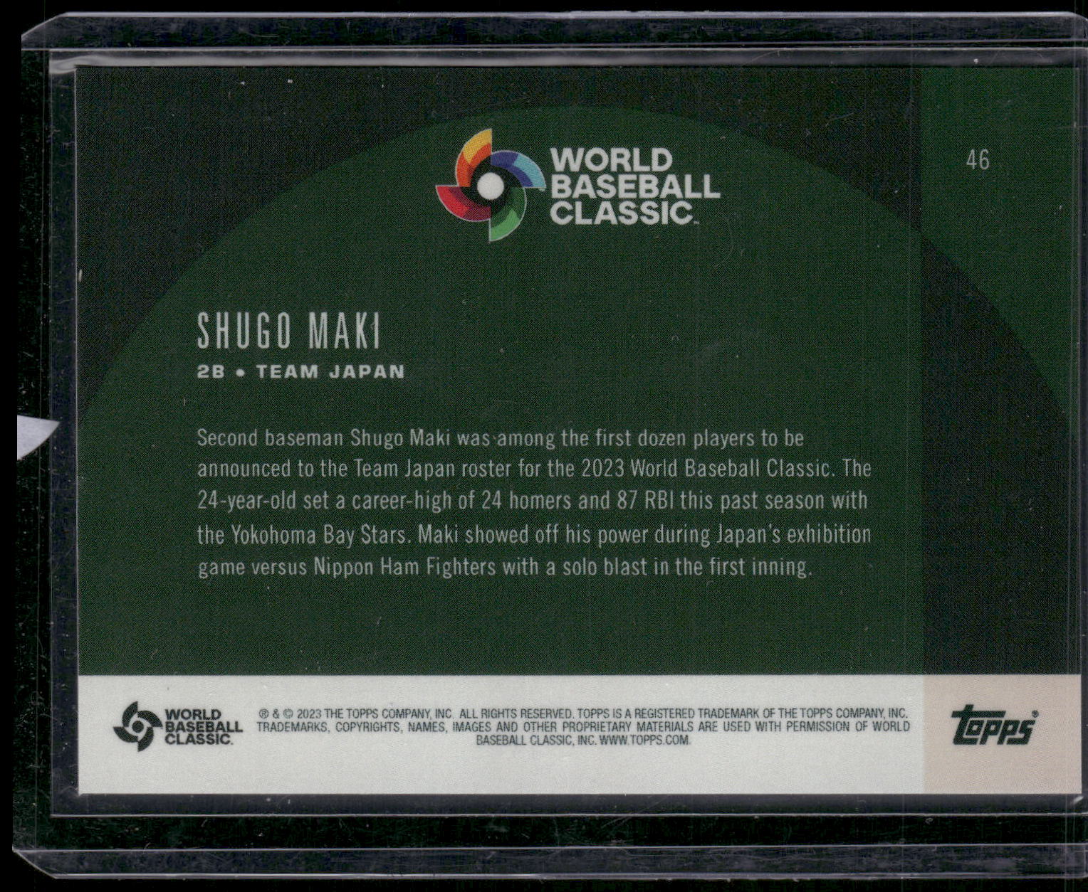 2023 Topps World Baseball Classic Global Stars #46 Shugo Maki