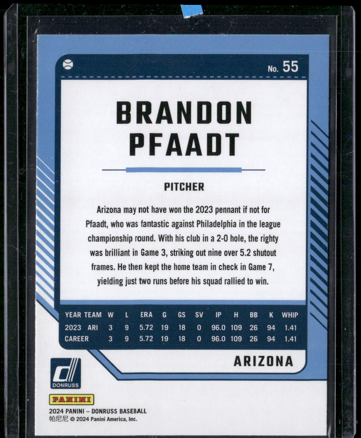 2024 Donruss #55 Brandon Pfaadt Red and Blue