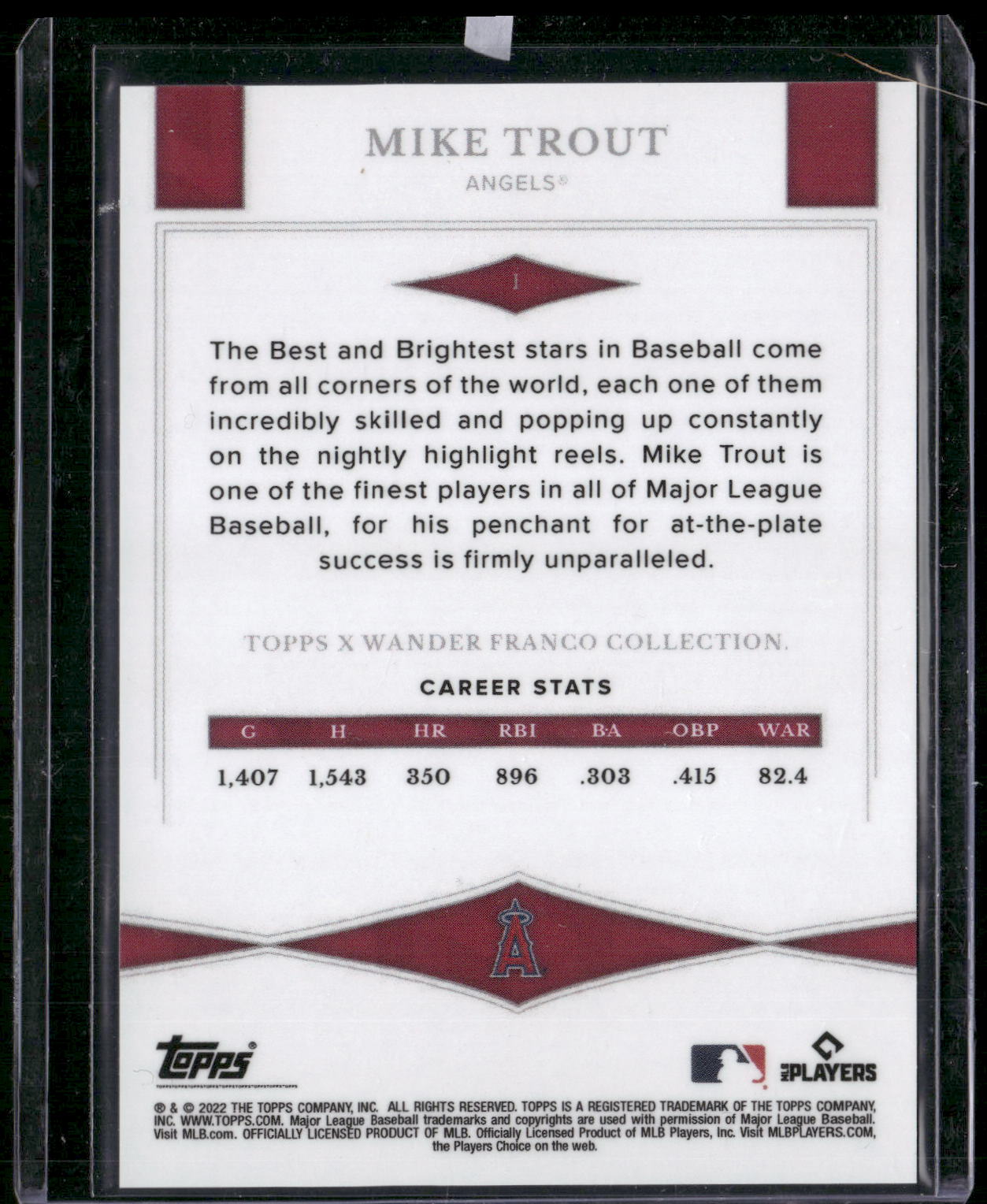 2022 Topps x Wander Franco #1 Mike Trout