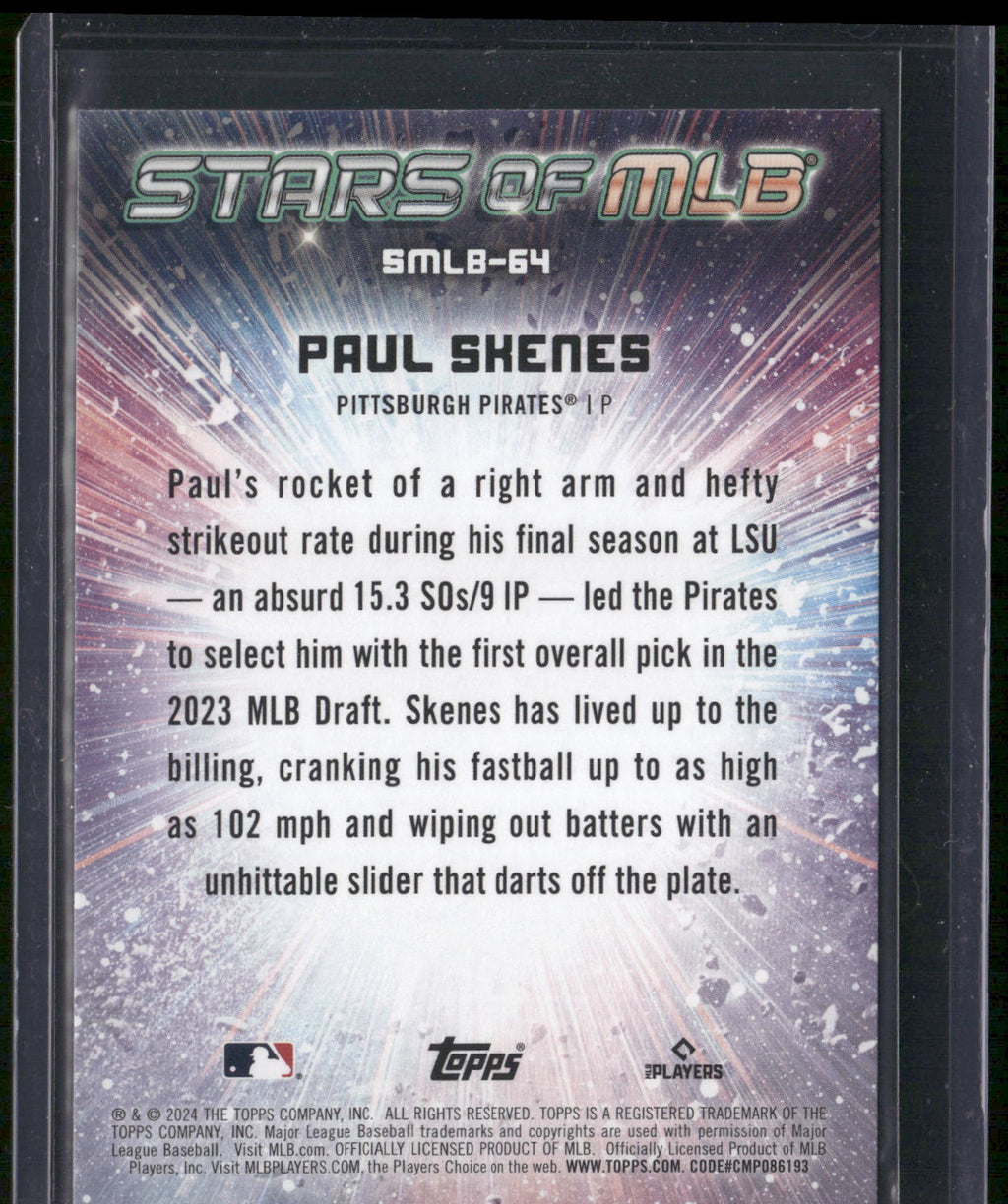 2024 Topps Update #SMLB-64 Paul Skenes Stars of MLB