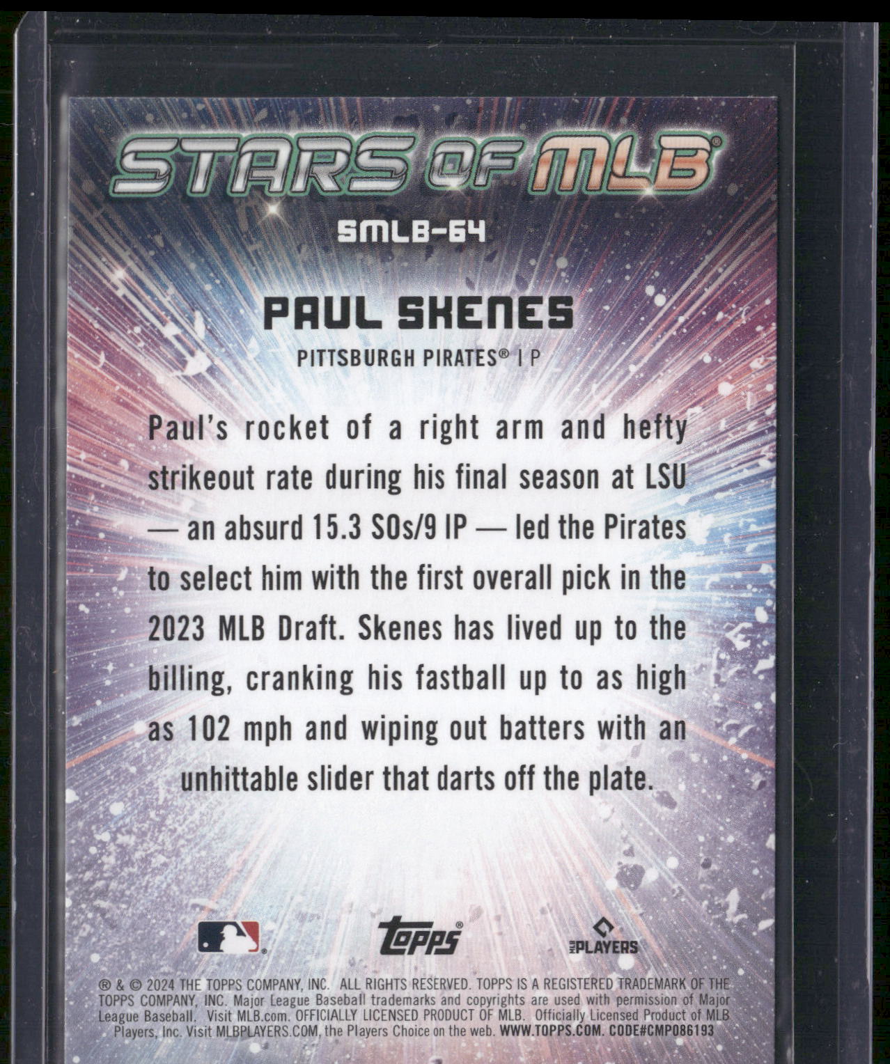 2024 Topps Update #SMLB-64 Paul Skenes Stars of MLB