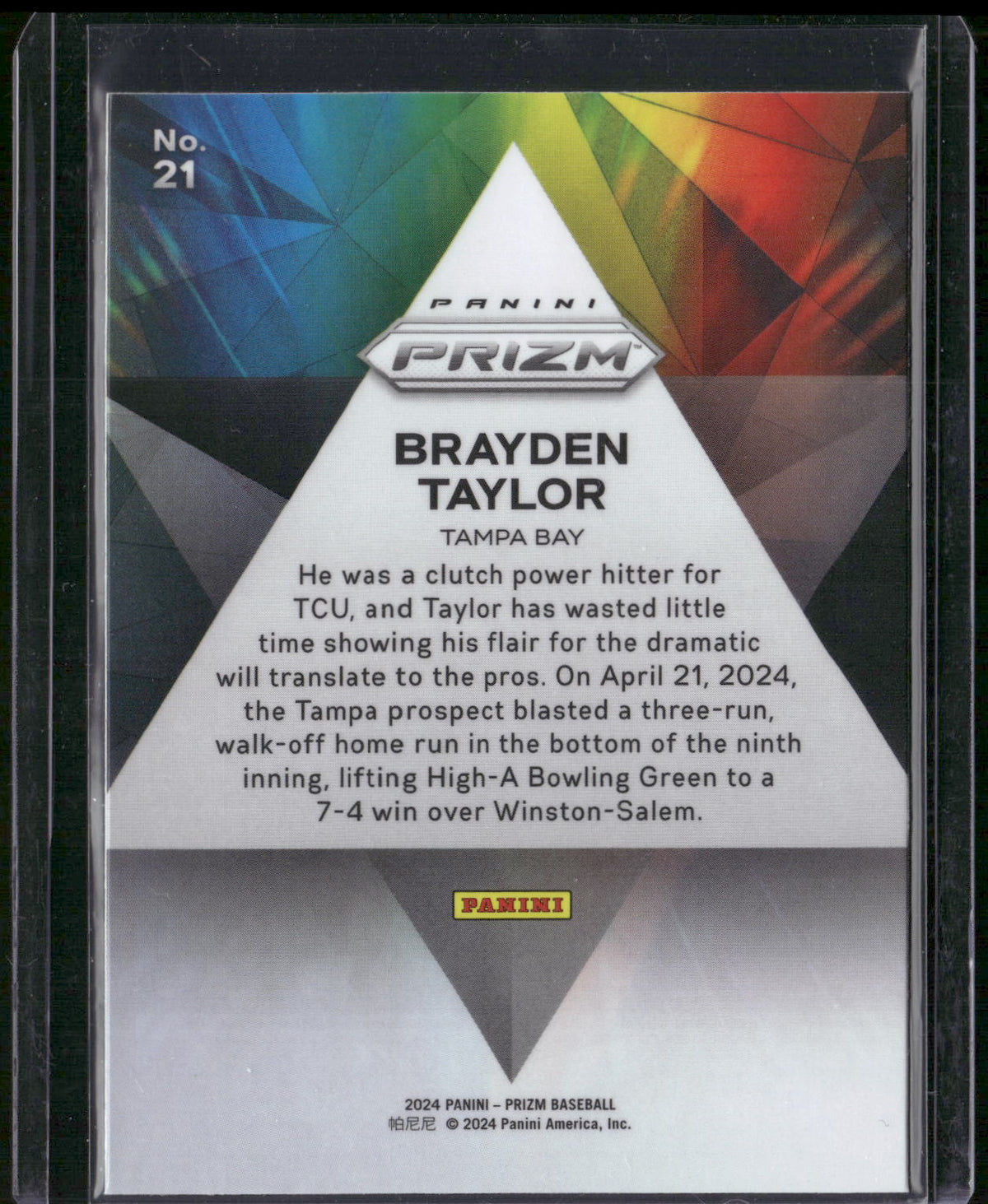 2024 Panini Prizm #21 Brayden Taylor Prizmatic