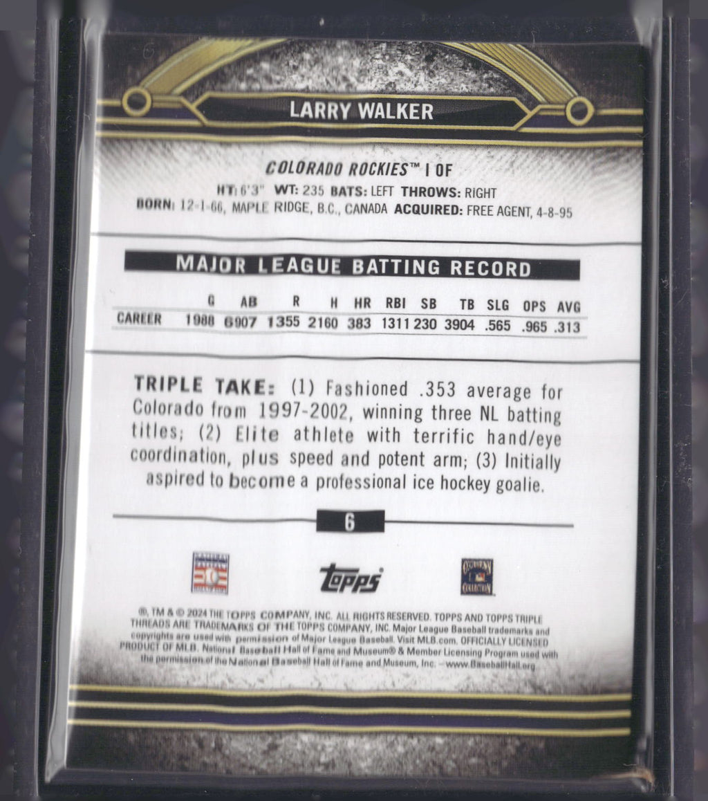 2024 Topps Triple Threads #6 Larry Walker