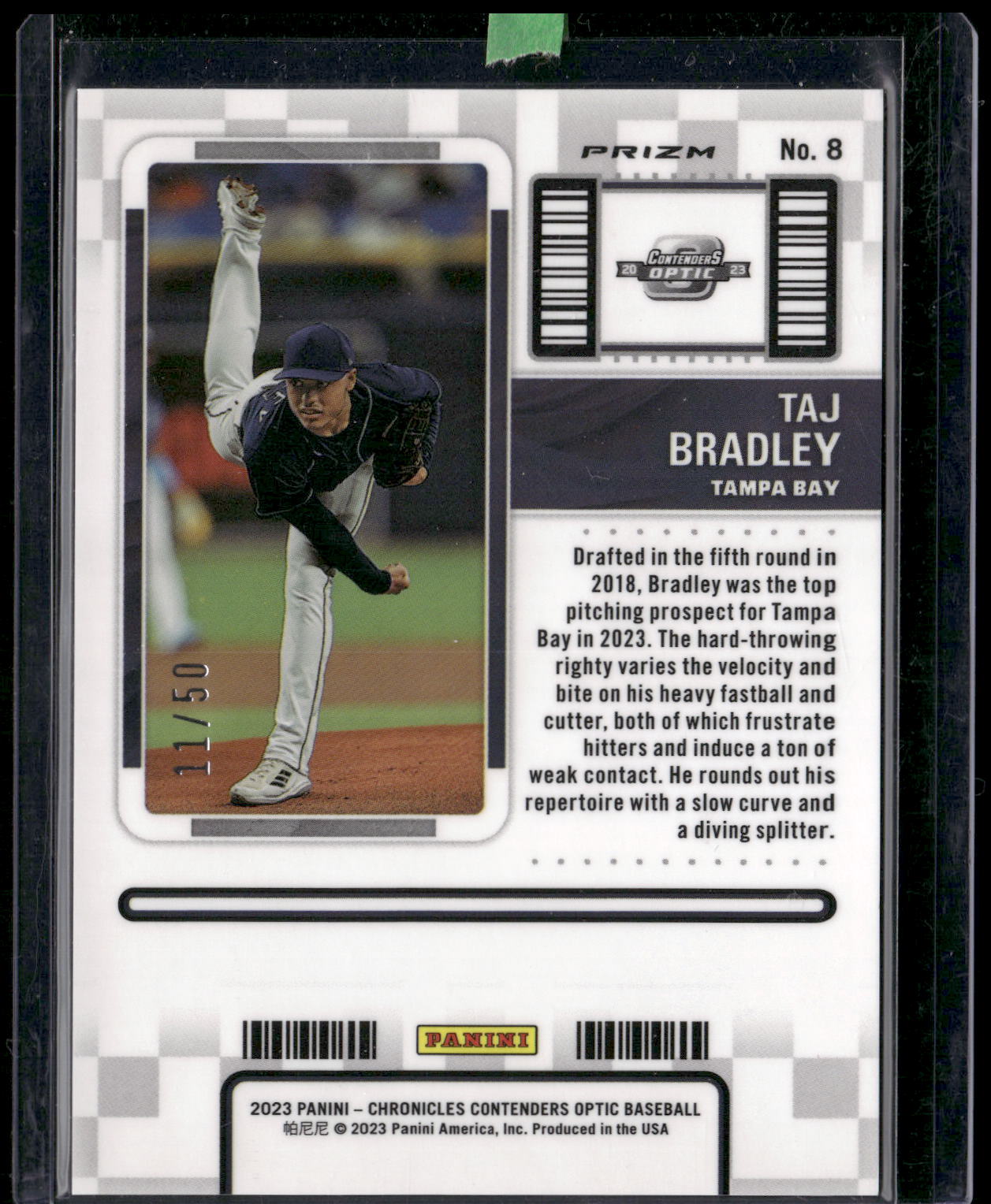 2023 Panini Chronicles - Contenders Optic Purple Mojo #8 Taj Bradley #/50