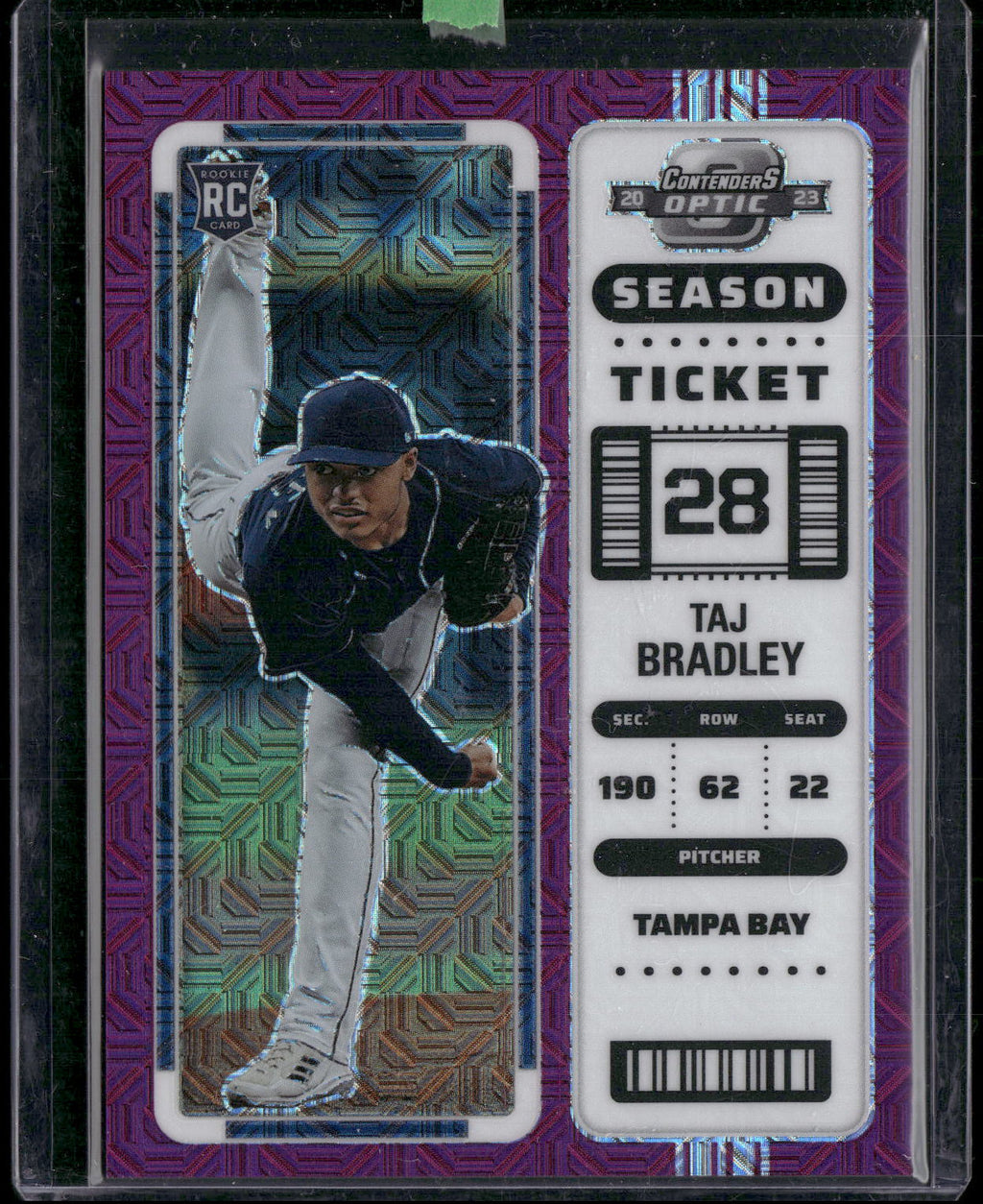 2023 Panini Chronicles - Contenders Optic Purple Mojo #8 Taj Bradley #/50