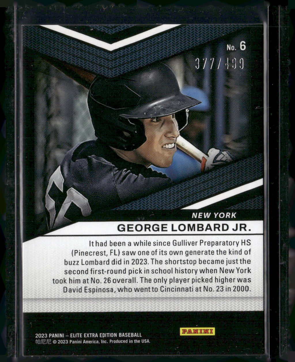 2023 Panini Elite Extra Edition #6 George Lombard Jr Status Green #/499