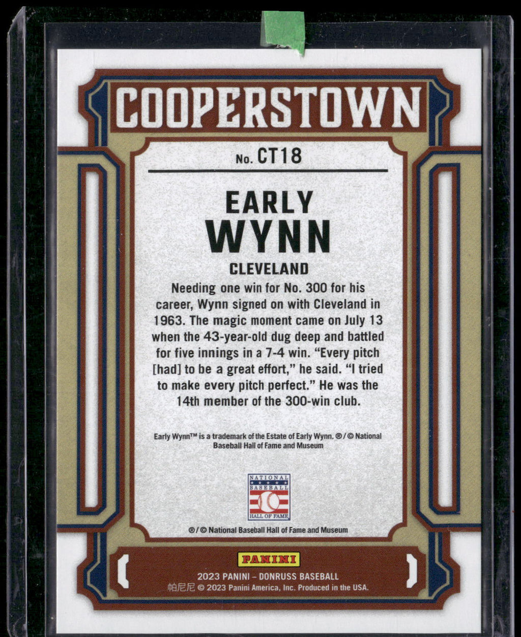 2023 Donruss #CT18 Early Wynn Cooperstown Red #/149