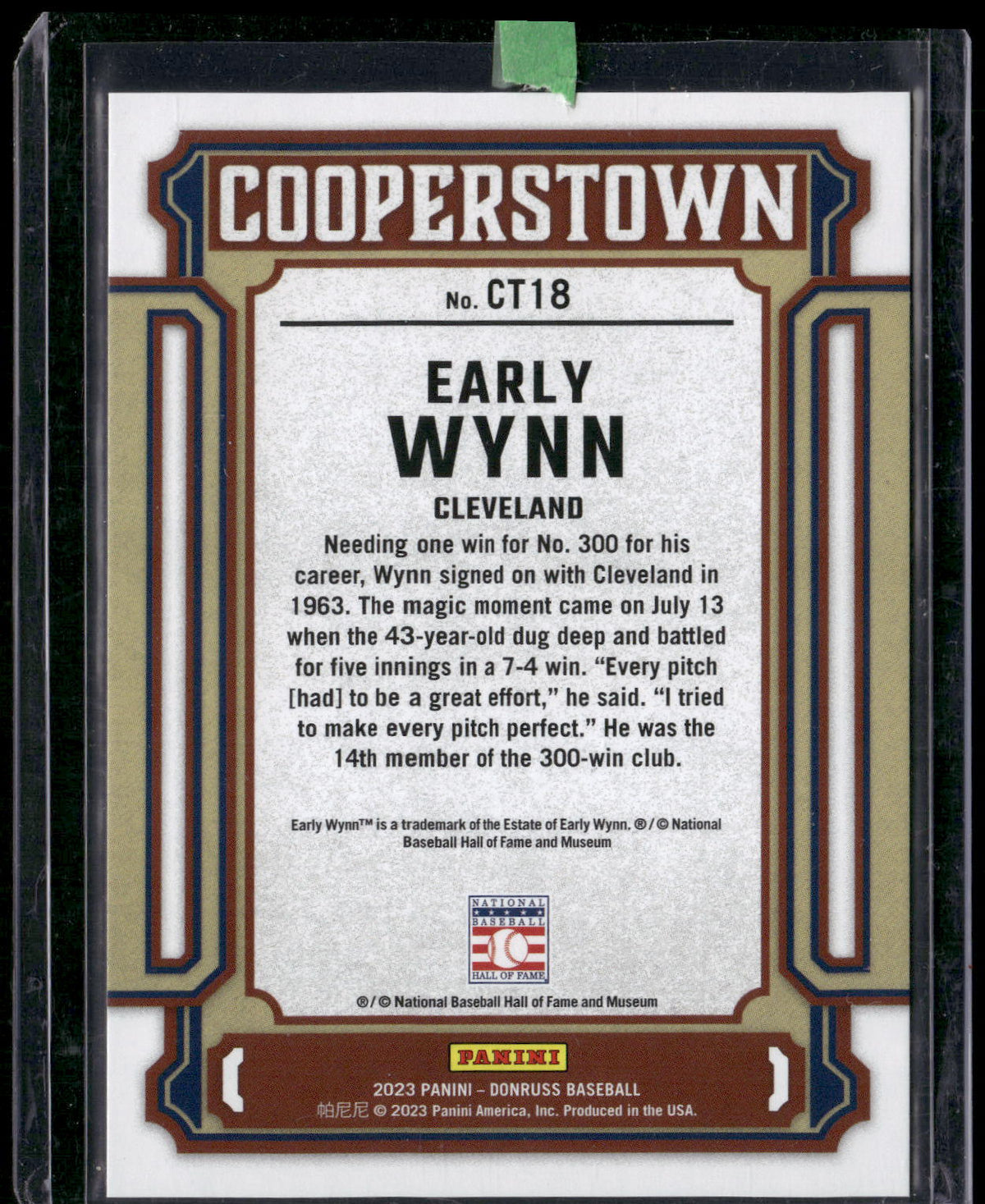 2023 Donruss #CT18 Early Wynn Cooperstown Red #/149