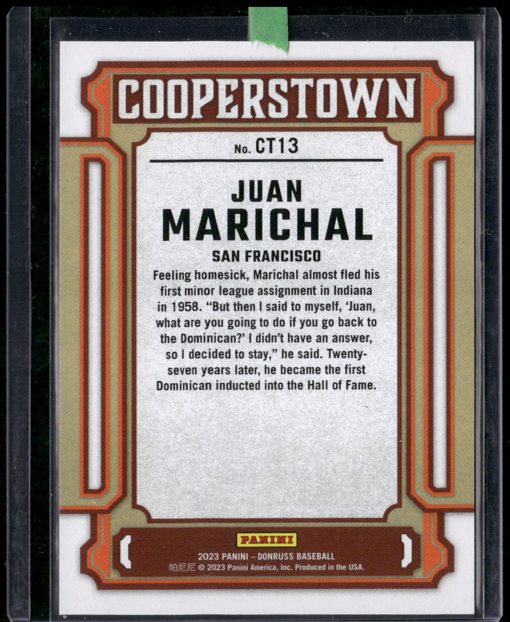 2023 Donruss #CT13 Juan Marichal Cooperstown Blue #/249