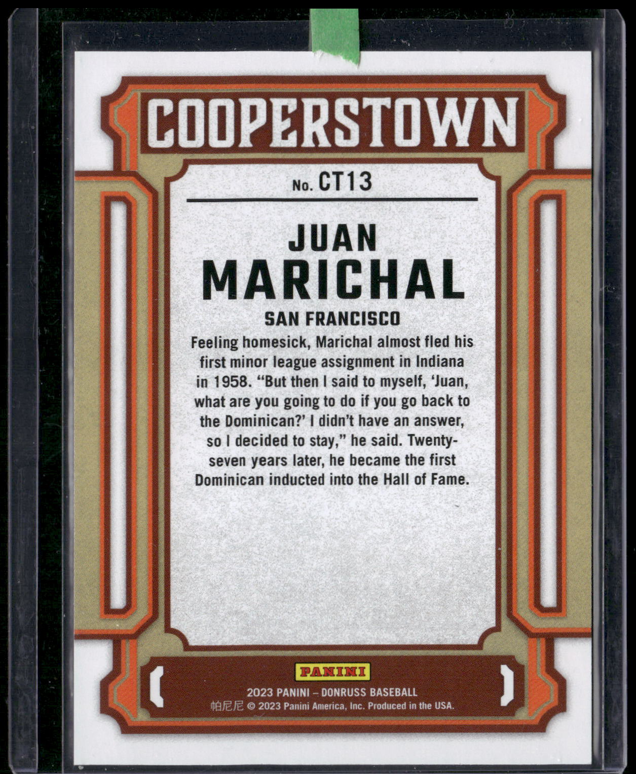 2023 Donruss #CT13 Juan Marichal Cooperstown Blue #/249