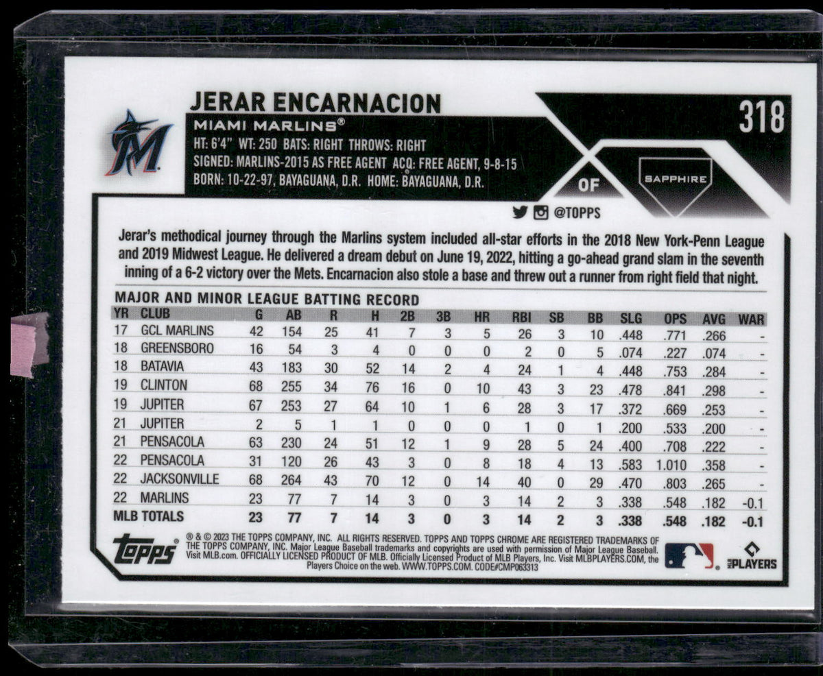 2023 Topps Chrome Sapphire Edition #318 Jerar Encarnacion