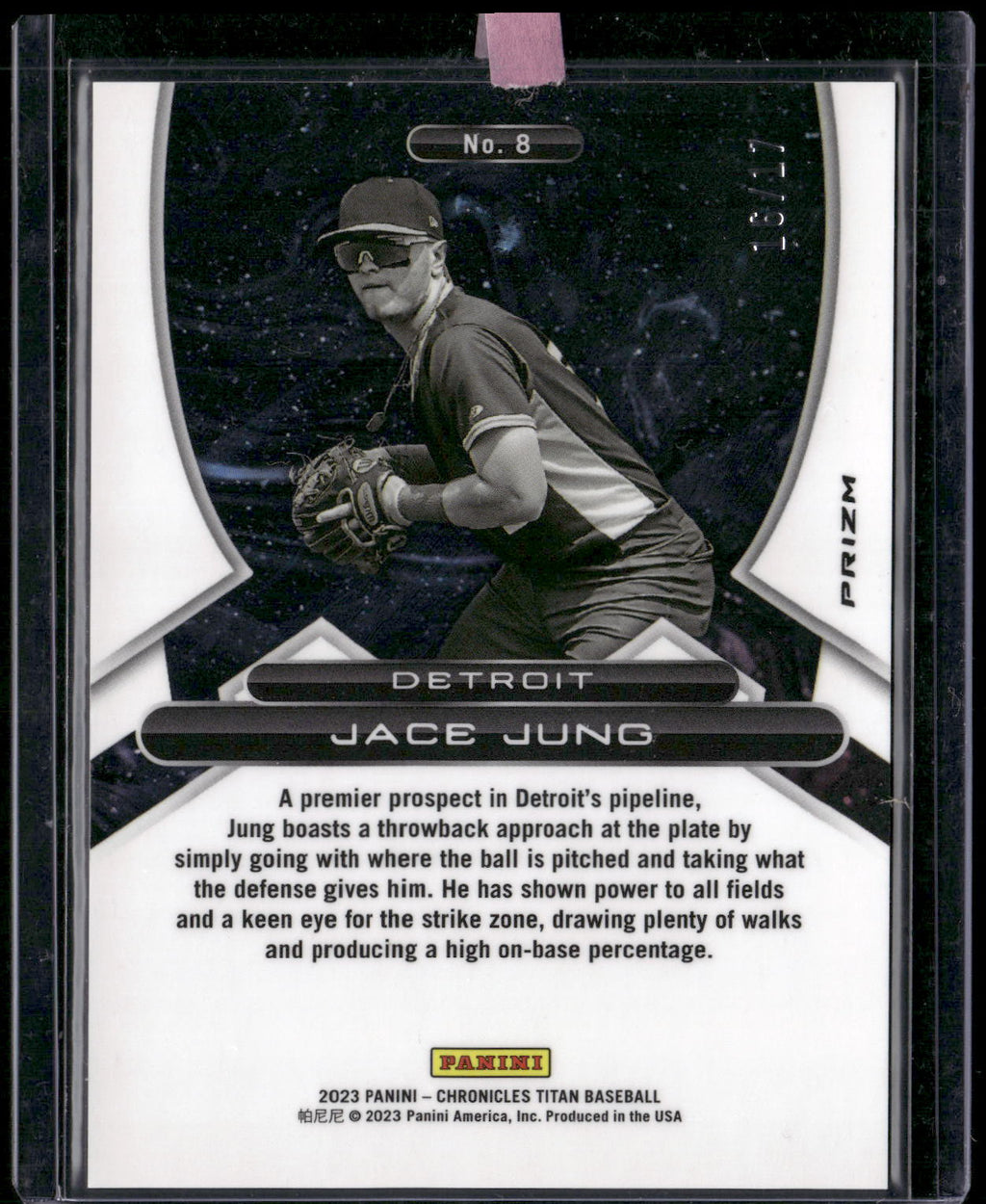 2023 Panini Chronicles - Titan Pink Velocity #8 Jace Jung #/17