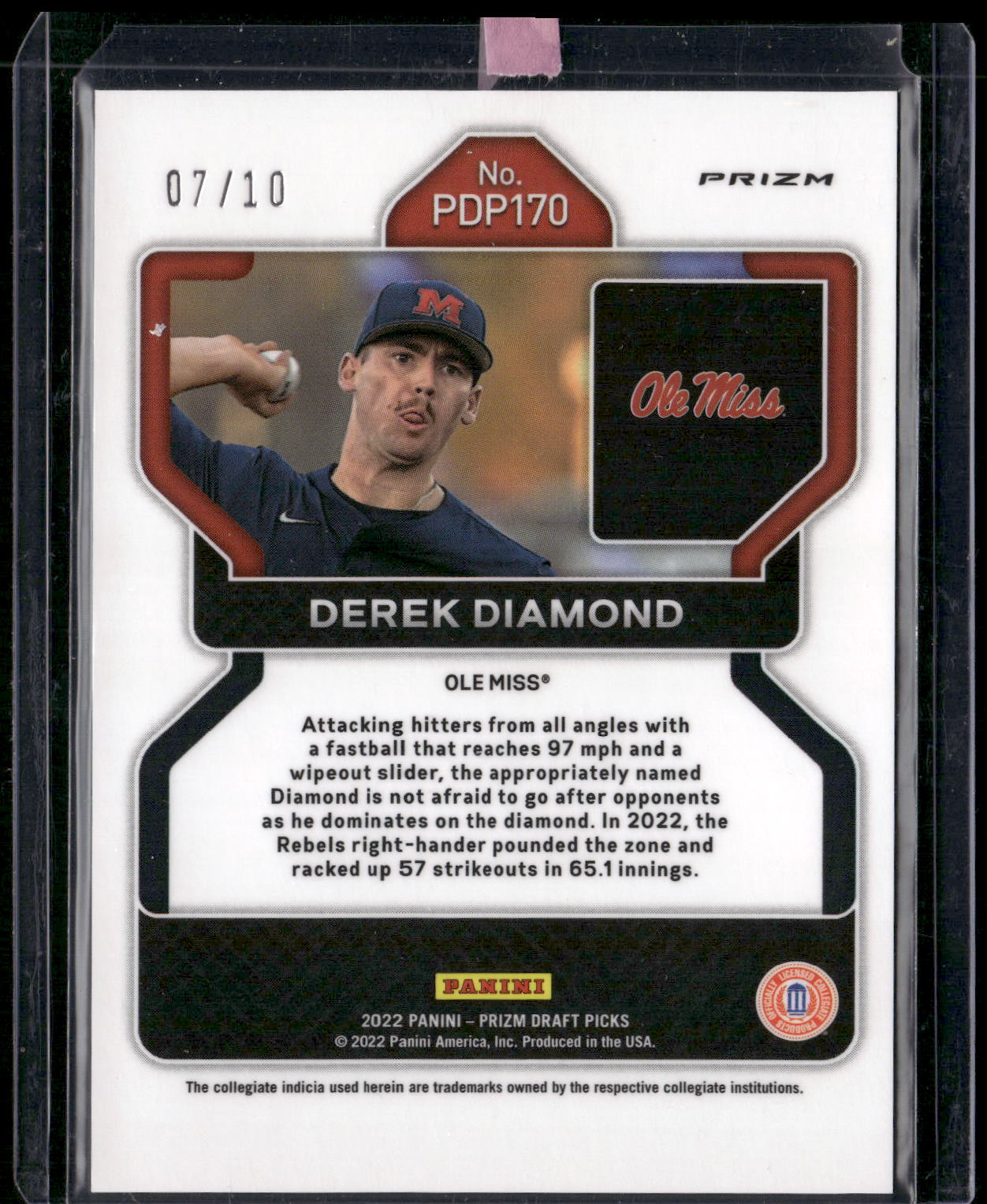 2022 Panini Prizm Draft Picks #PDP170 Derek Diamond Base Autographs Gold #/10