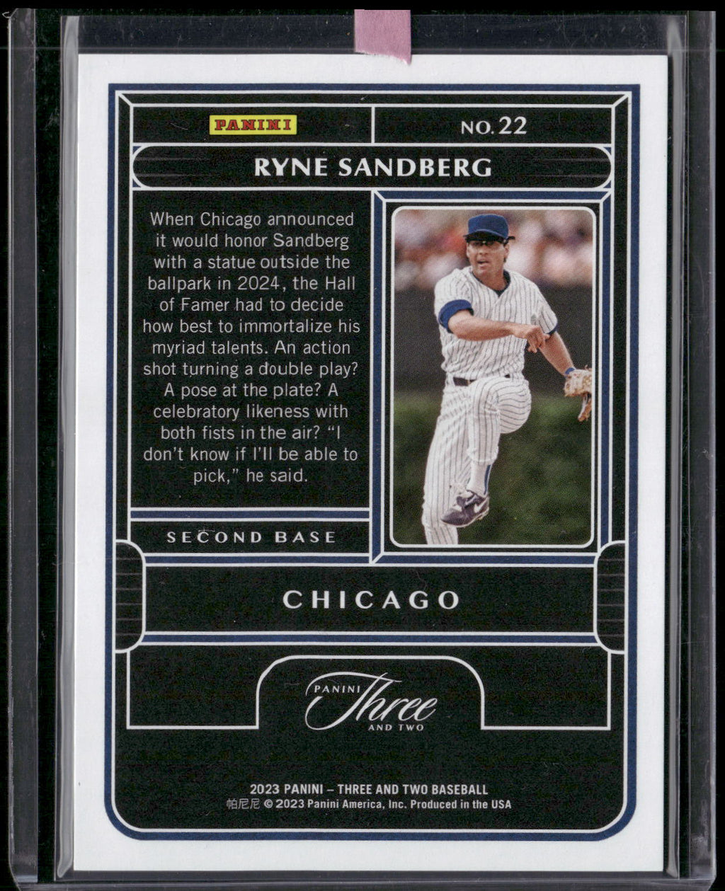 2023 Panini Three and Two #22 Ryne Sandberg #/99