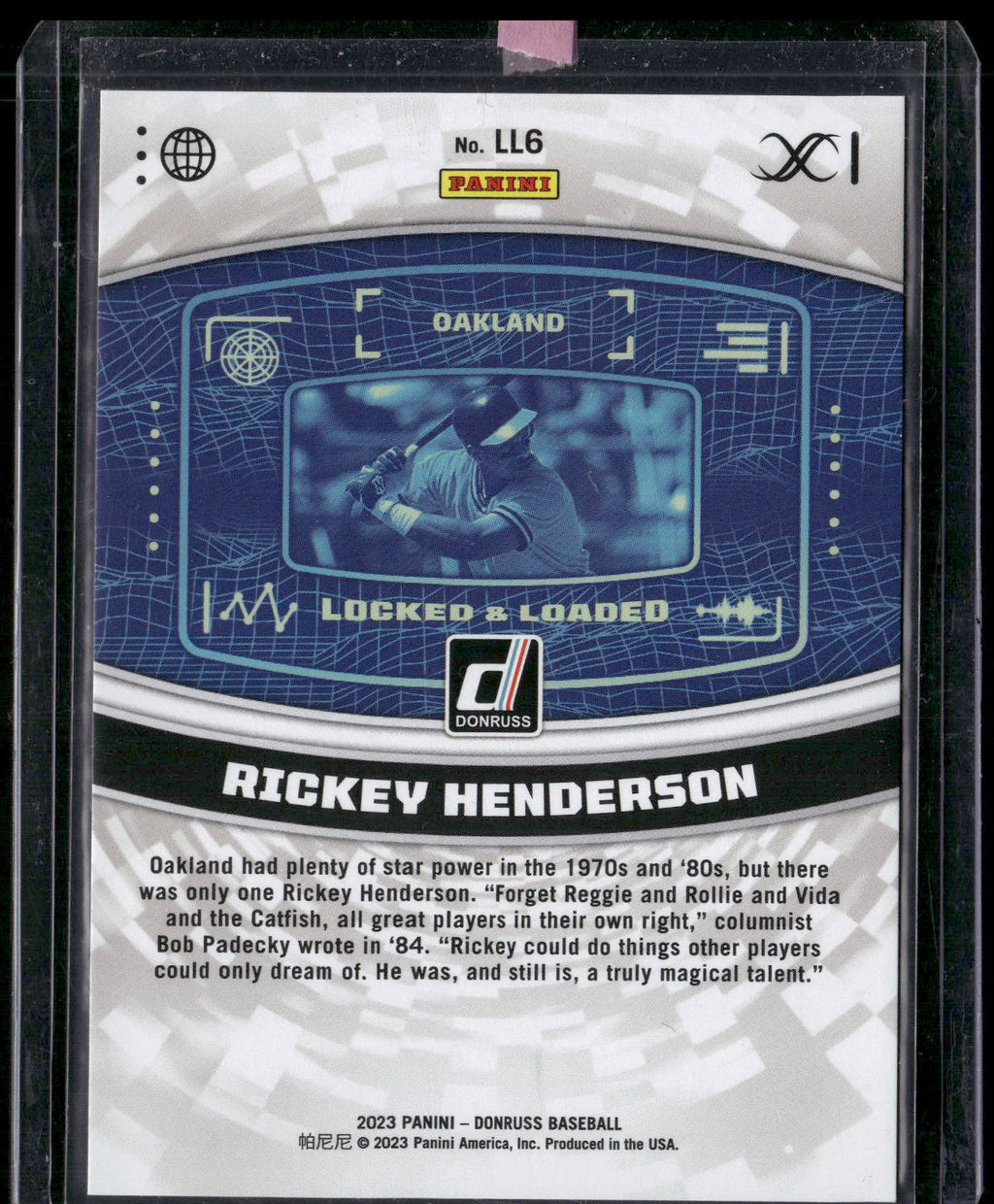 2023 Donruss #LL6 Rickey Henderson Locked & Loaded Silver #/349