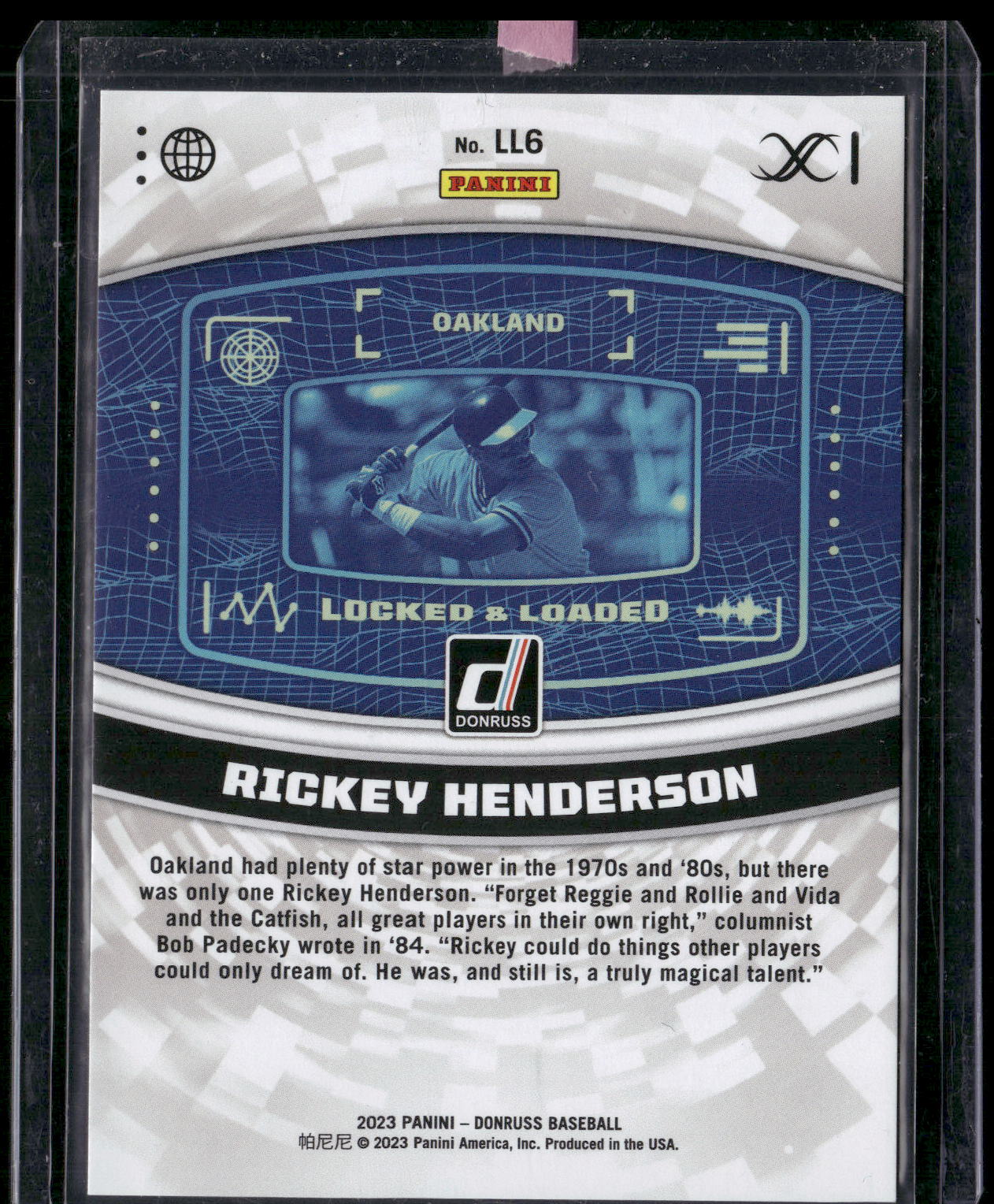 2023 Donruss #LL6 Rickey Henderson Locked & Loaded Silver #/349