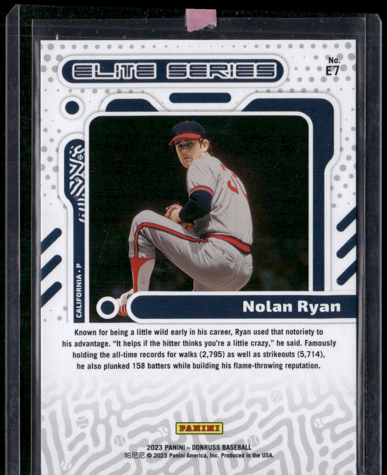 2023 Donruss #E7 Nolan Ryan Elite Series Red #/149