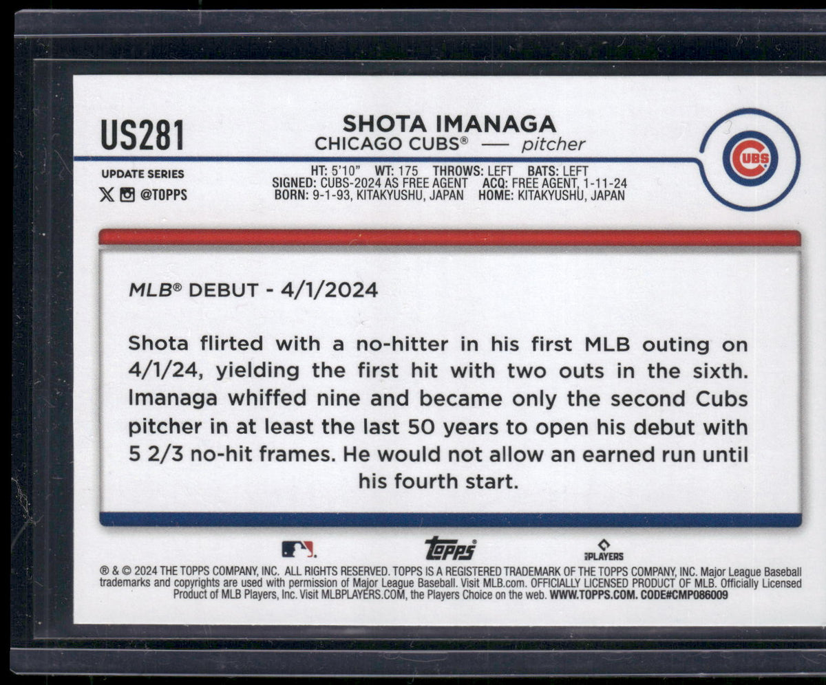 2024 Topps Update #US281 Shota Imanaga