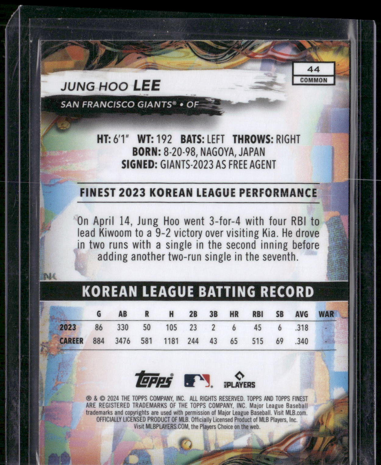 2024 Finest #44 Jung Hoo Lee