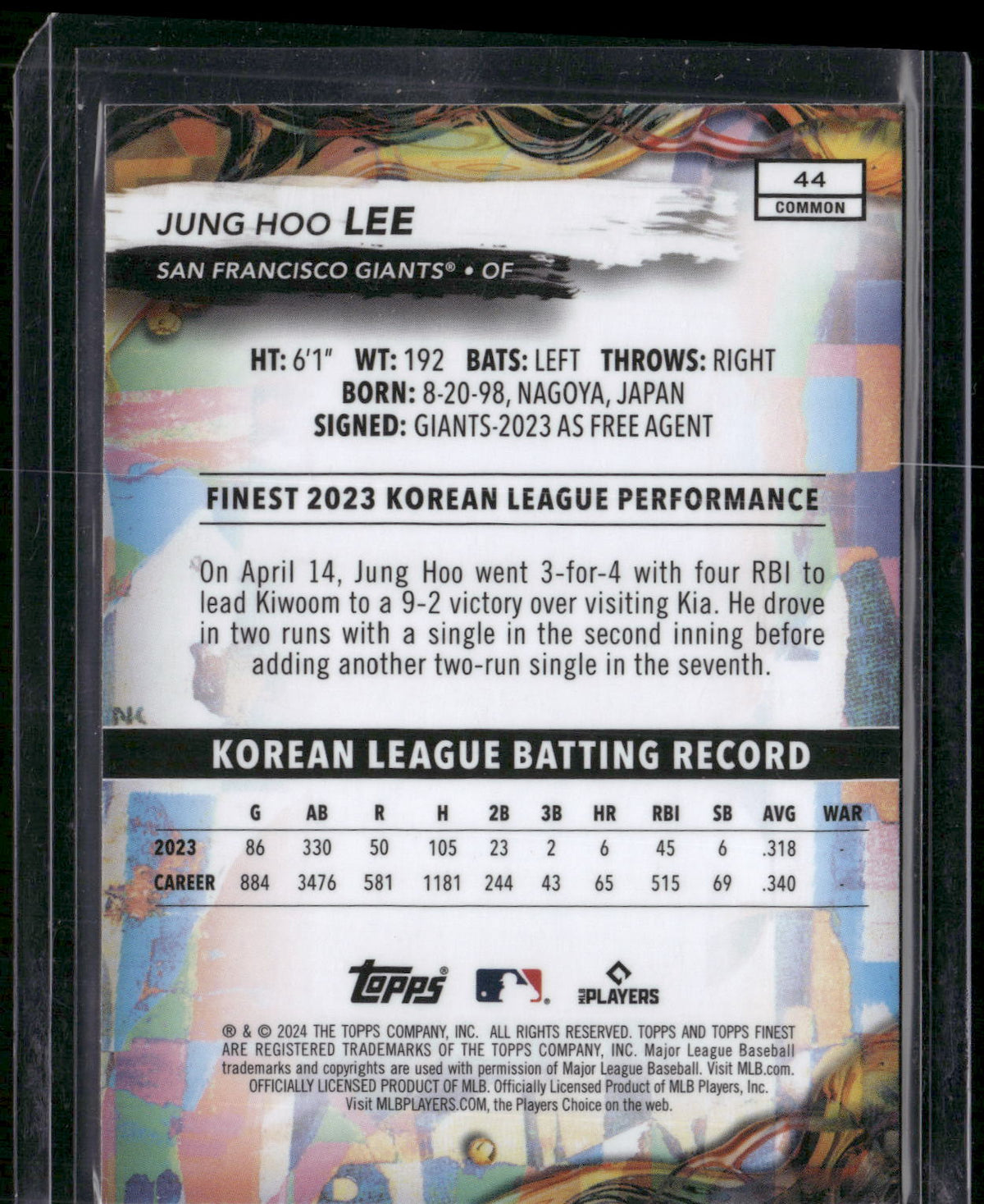 2024 Finest #44 Jung Hoo Lee