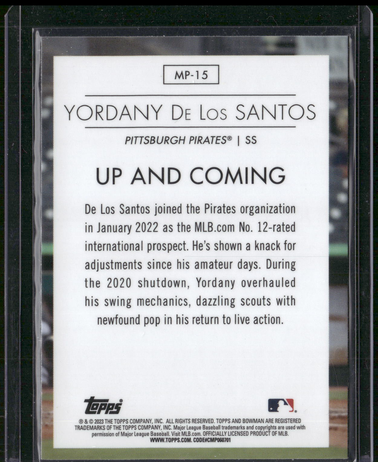 2023 Bowman #MP-15 Yordany De Los Santos Modern Prospects