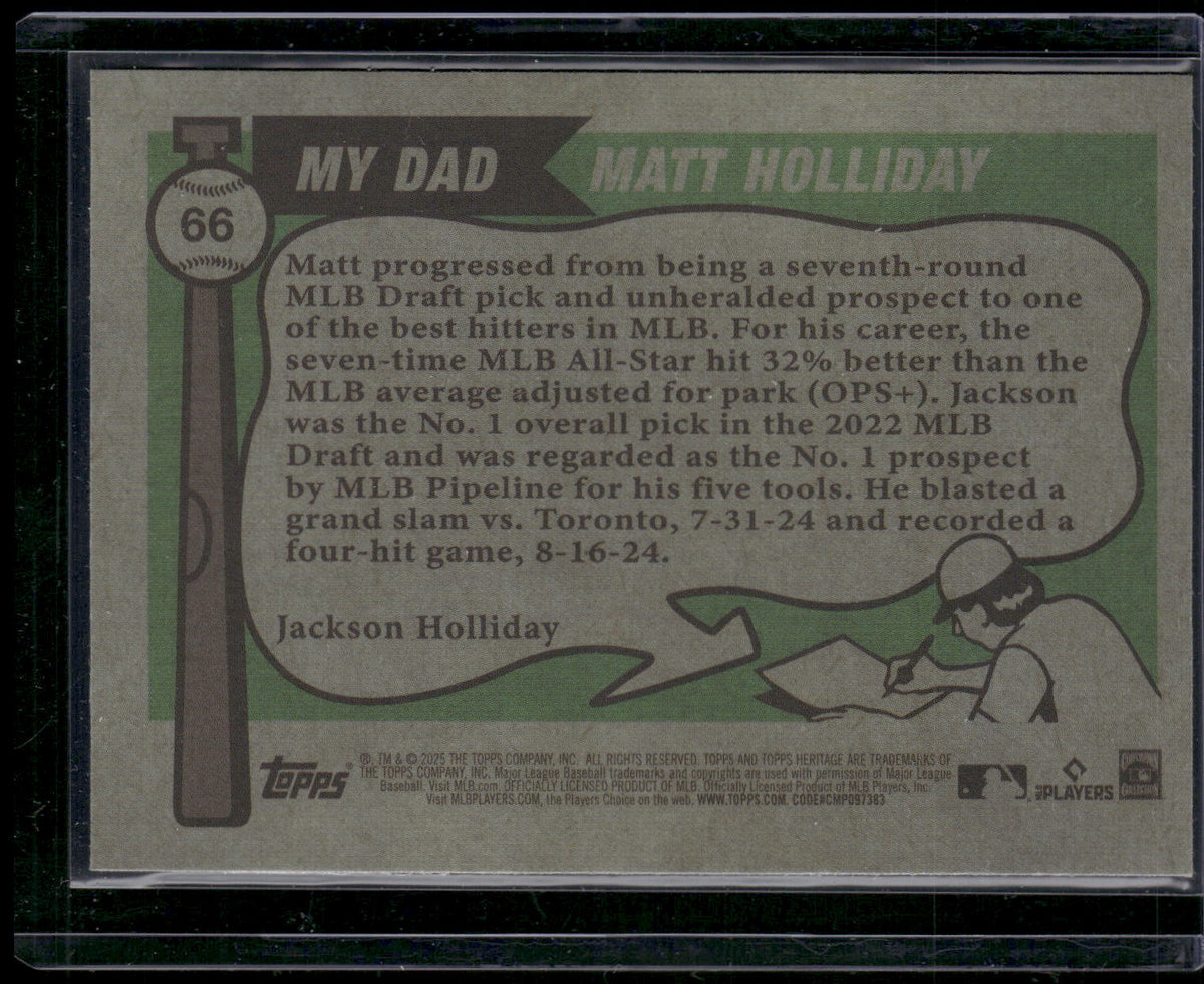 2025 Topps Heritage #66 Matt Holliday / Jackson Holliday