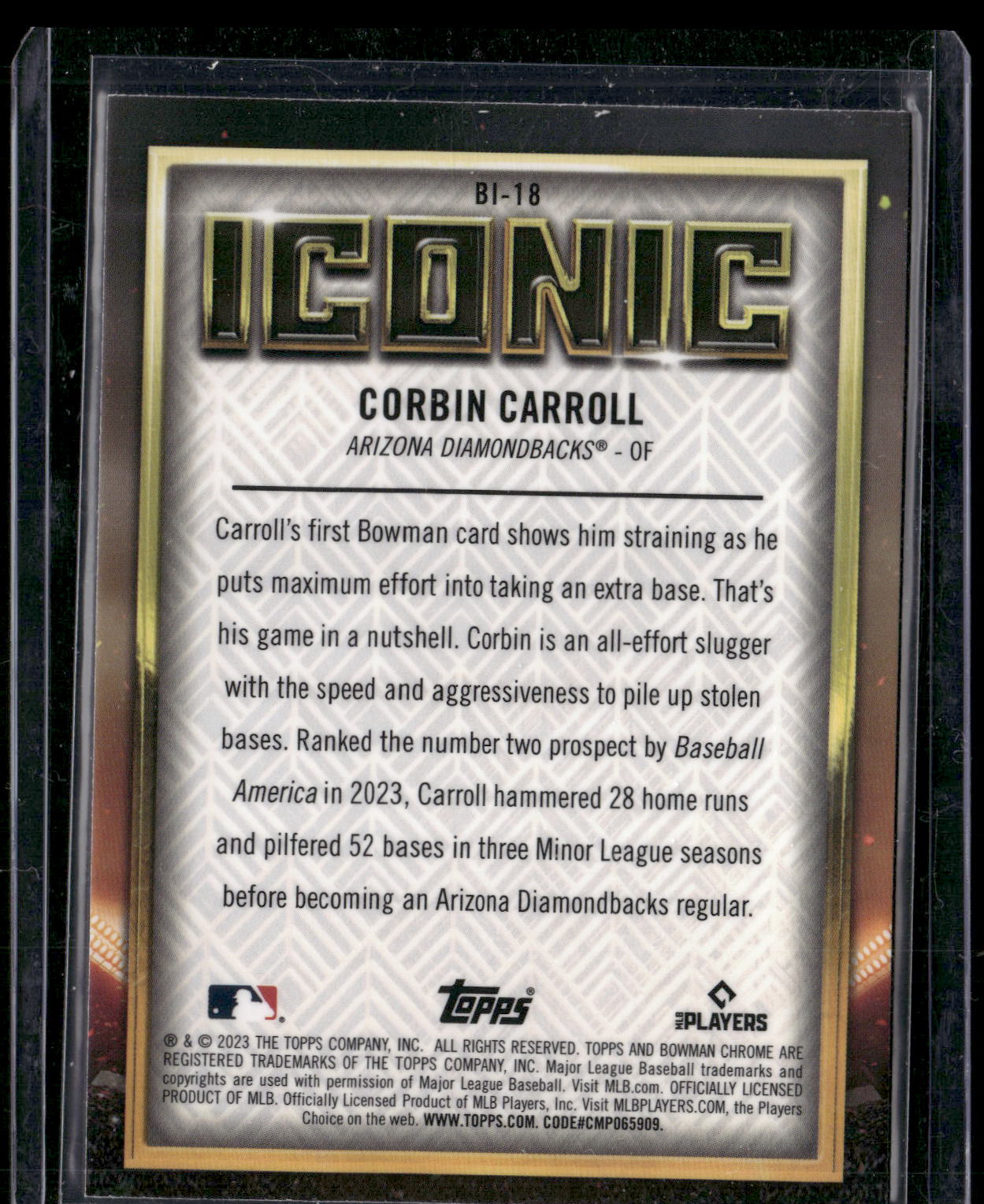 2023 Bowman Chrome #BI-18 Corbin Carroll Bowman Iconic