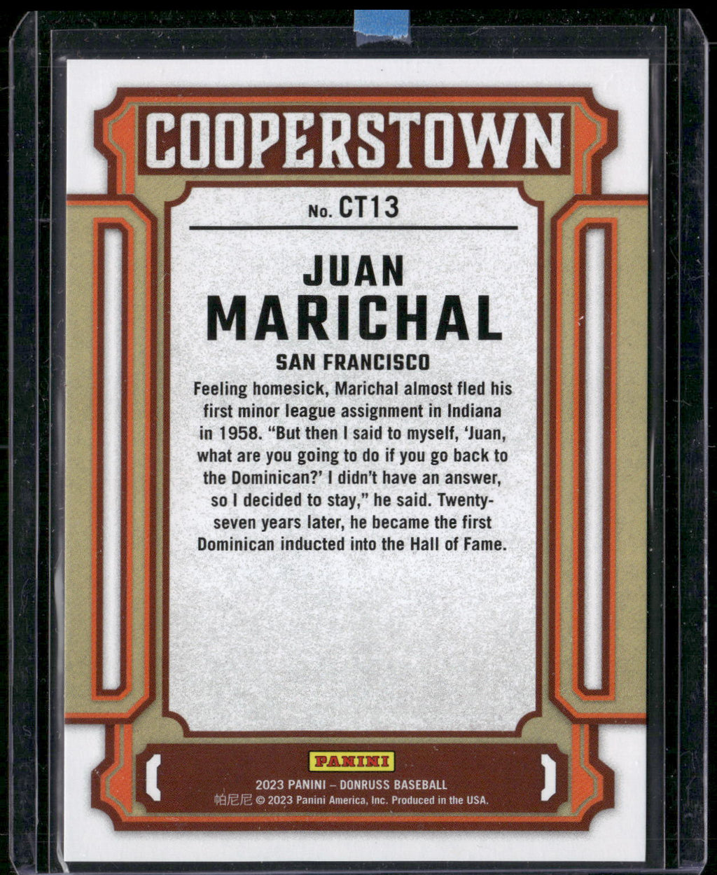 2023 Donruss #CT13 Juan Marichal Cooperstown #/999