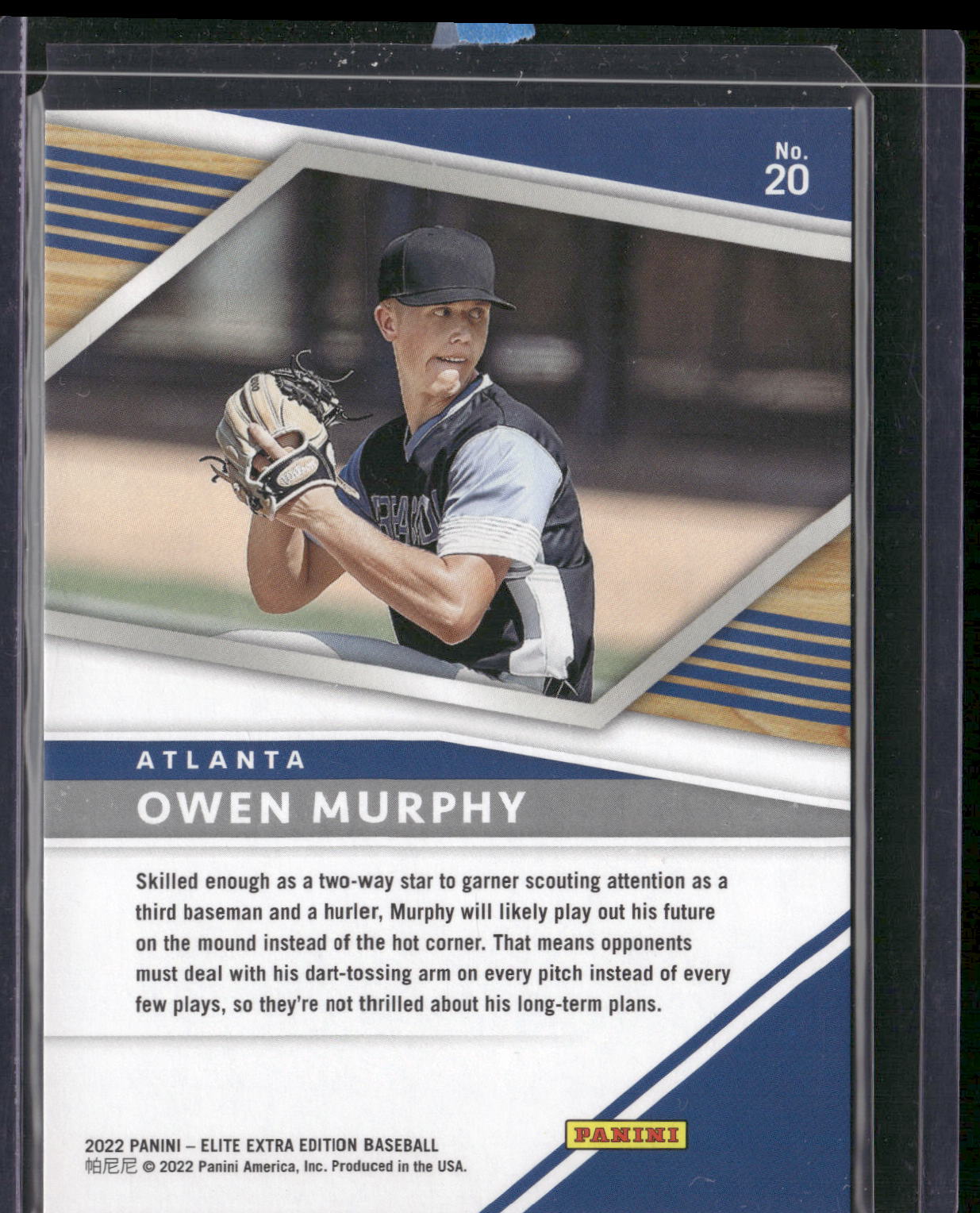 2022 Panini Elite Extra Edition #20 Owen Murphy Status Green #/499
