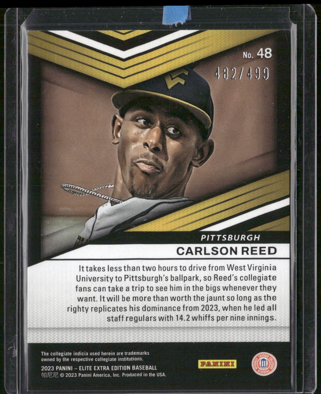 2023 Panini Elite Extra Edition #48 Carlson Reed Status Green #/499