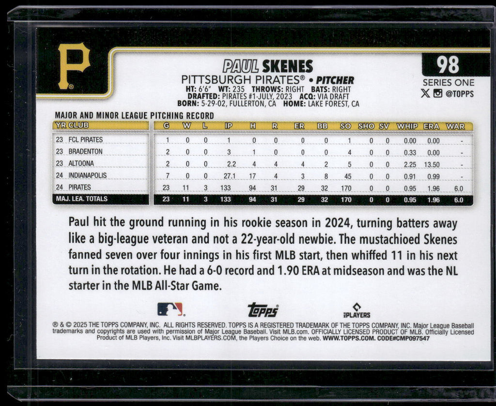 2025 Topps #98 Paul Skenes