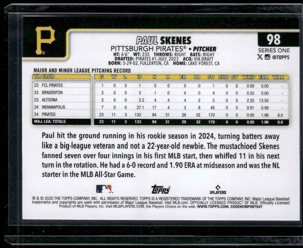 2025 Topps #98 Paul Skenes
