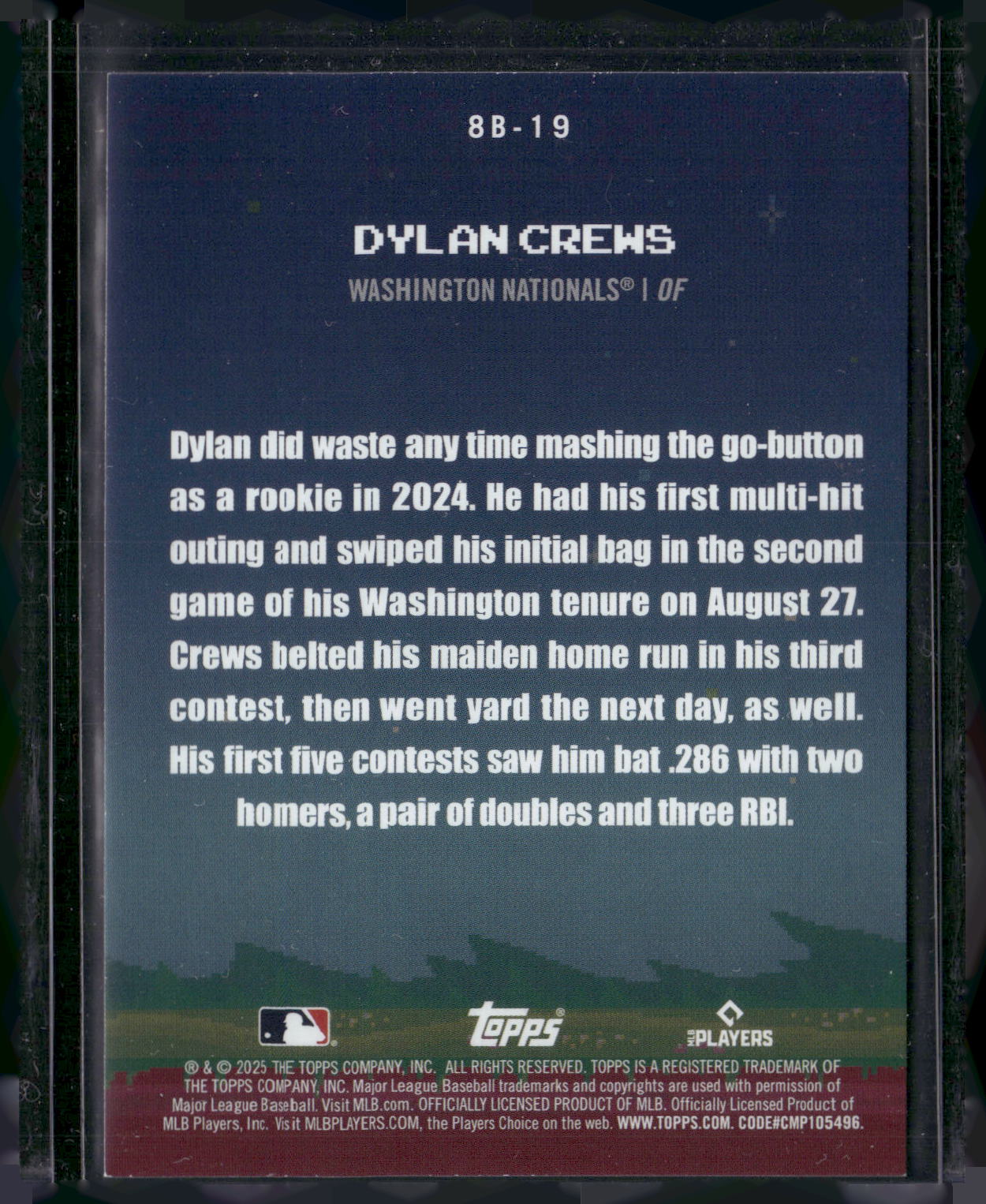 2025 Topps #8B-19 Dylan Crews 8-Bit Ballers