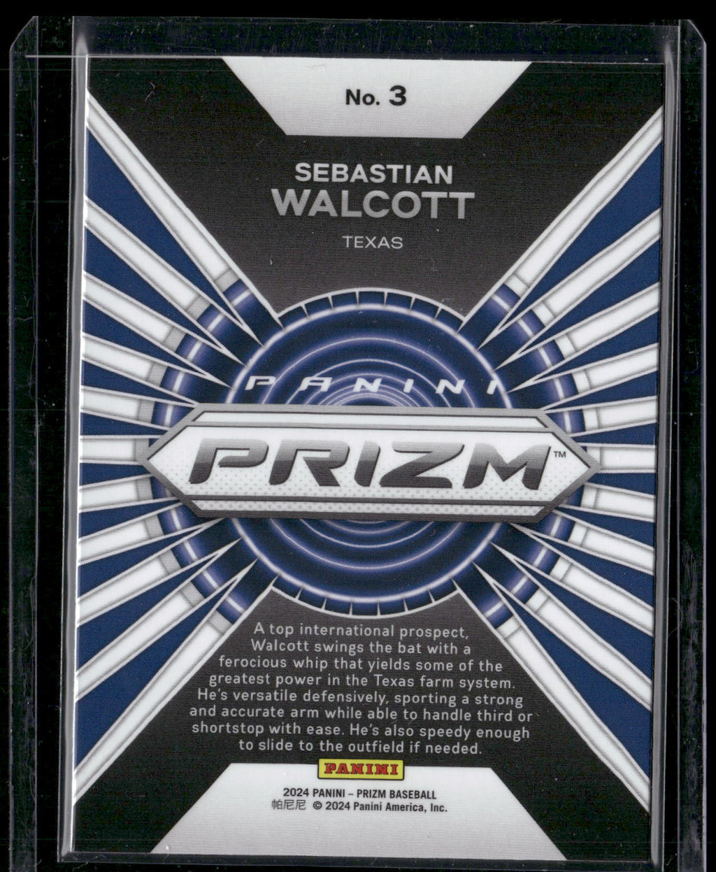 2024 Panini Prizm #3 Sebastian Walcott Hype